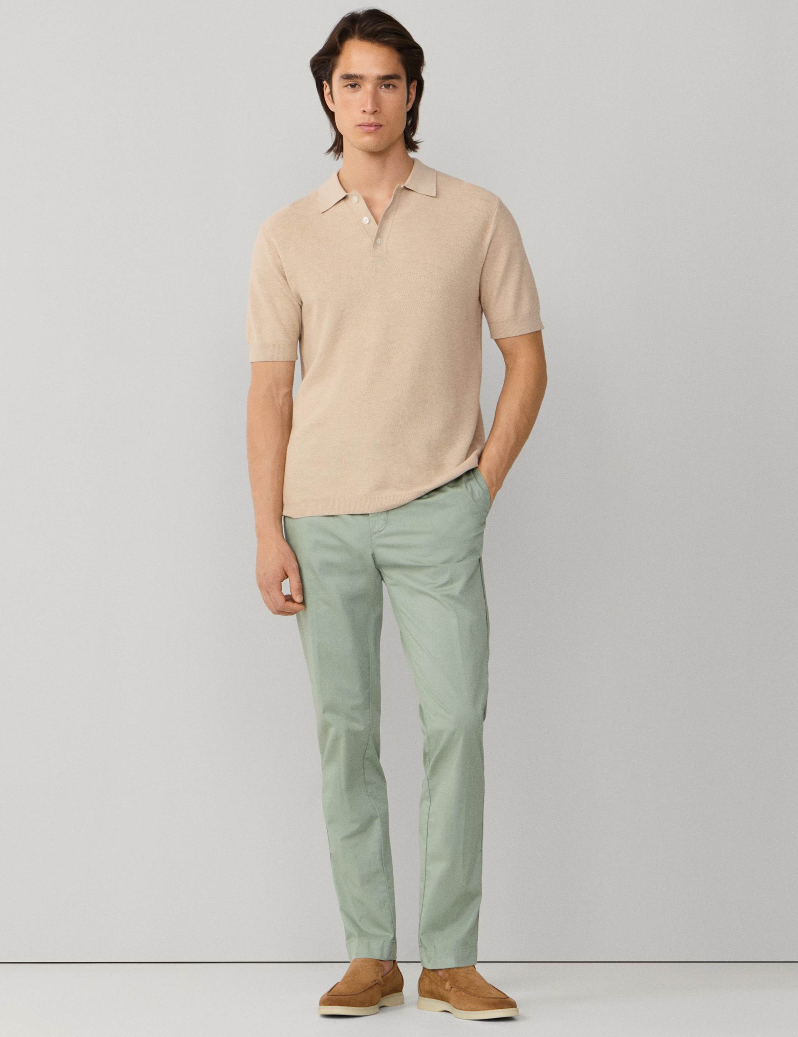 Cotton Rich Knitted Polo Shirt with Cashmere 4 of 8