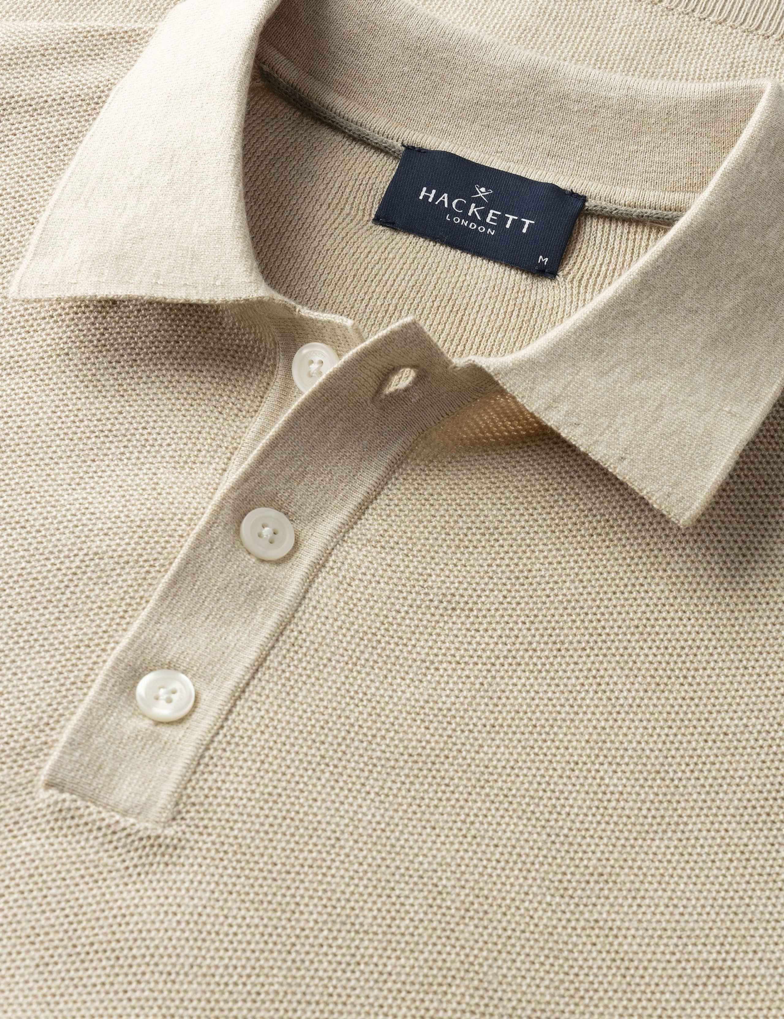 Cotton Rich Knitted Polo Shirt with Cashmere 8 of 8