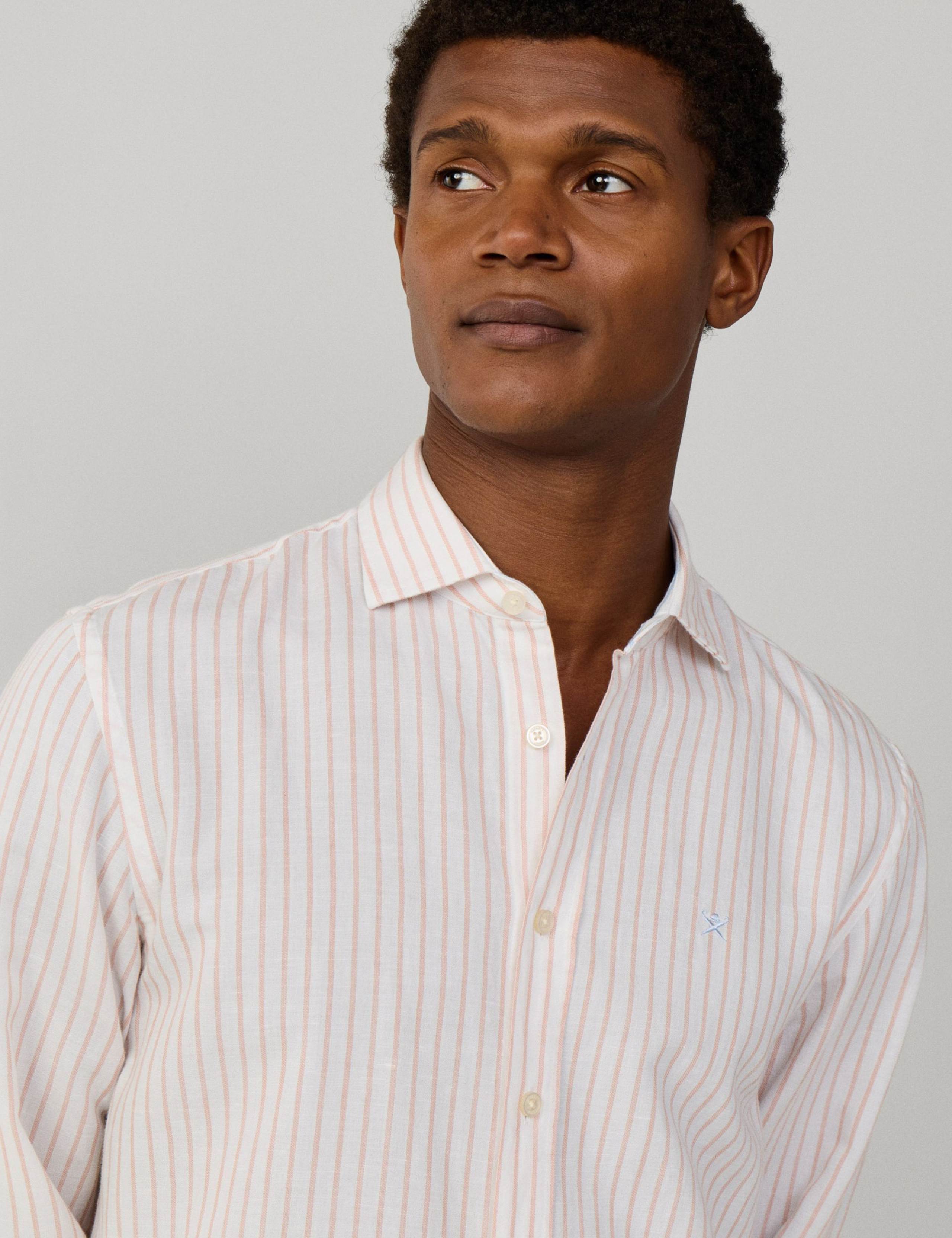 Tailored Fit Cotton Rich Striped Shirt 4 of 11
