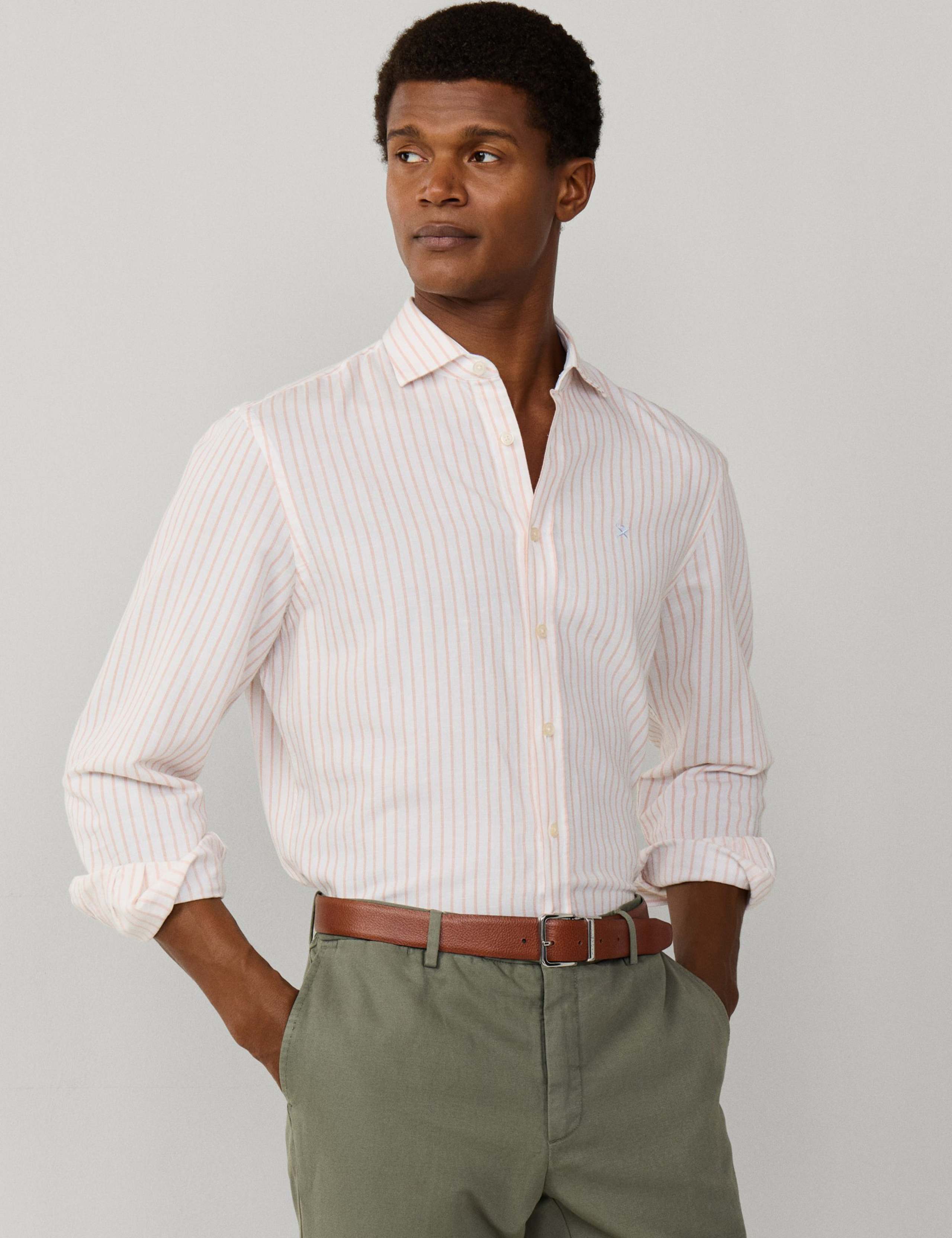 Tailored Fit Cotton Rich Striped Shirt 7 of 11