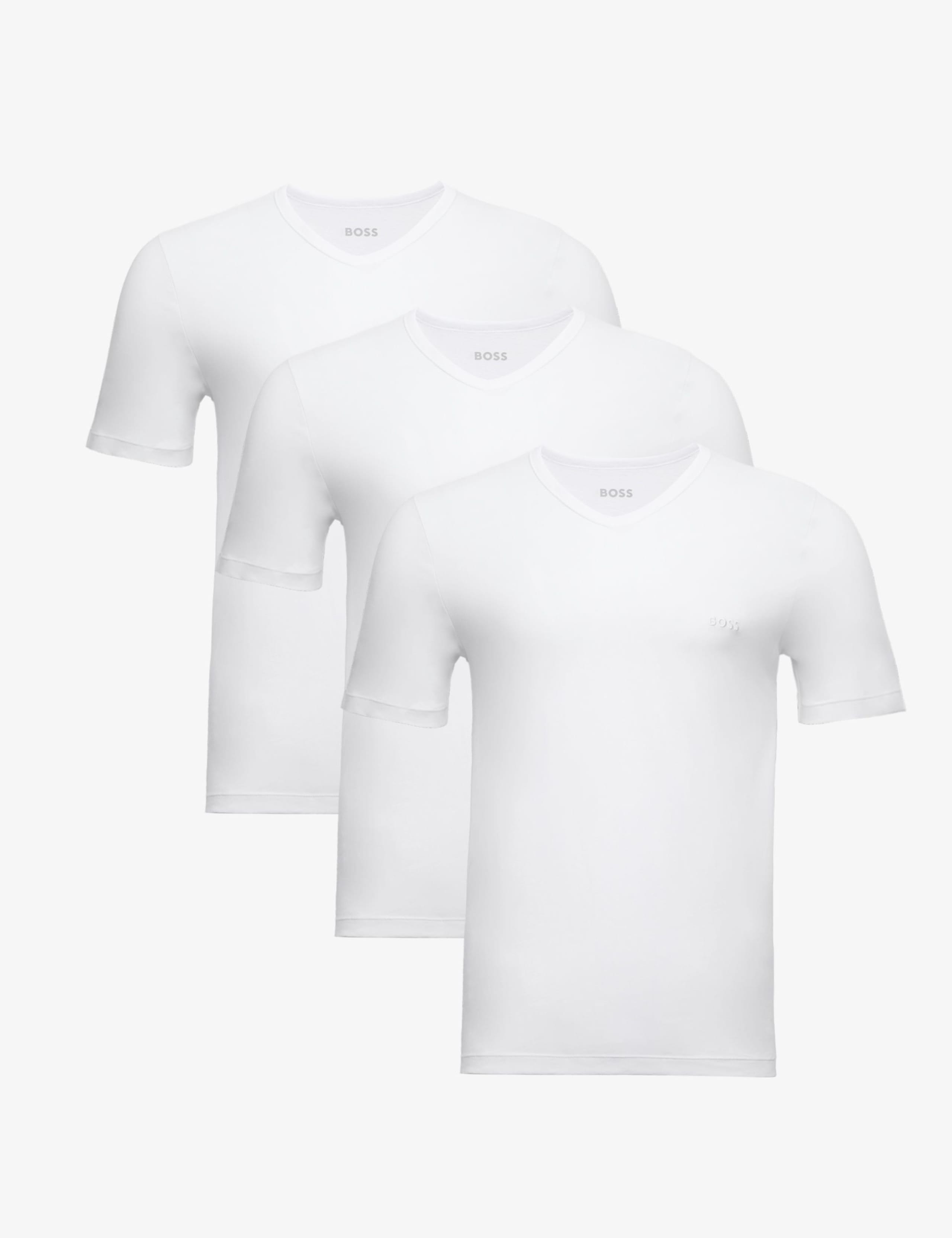 3 Pack Pure Cotton V-Neck T-Shirts 1 of 5