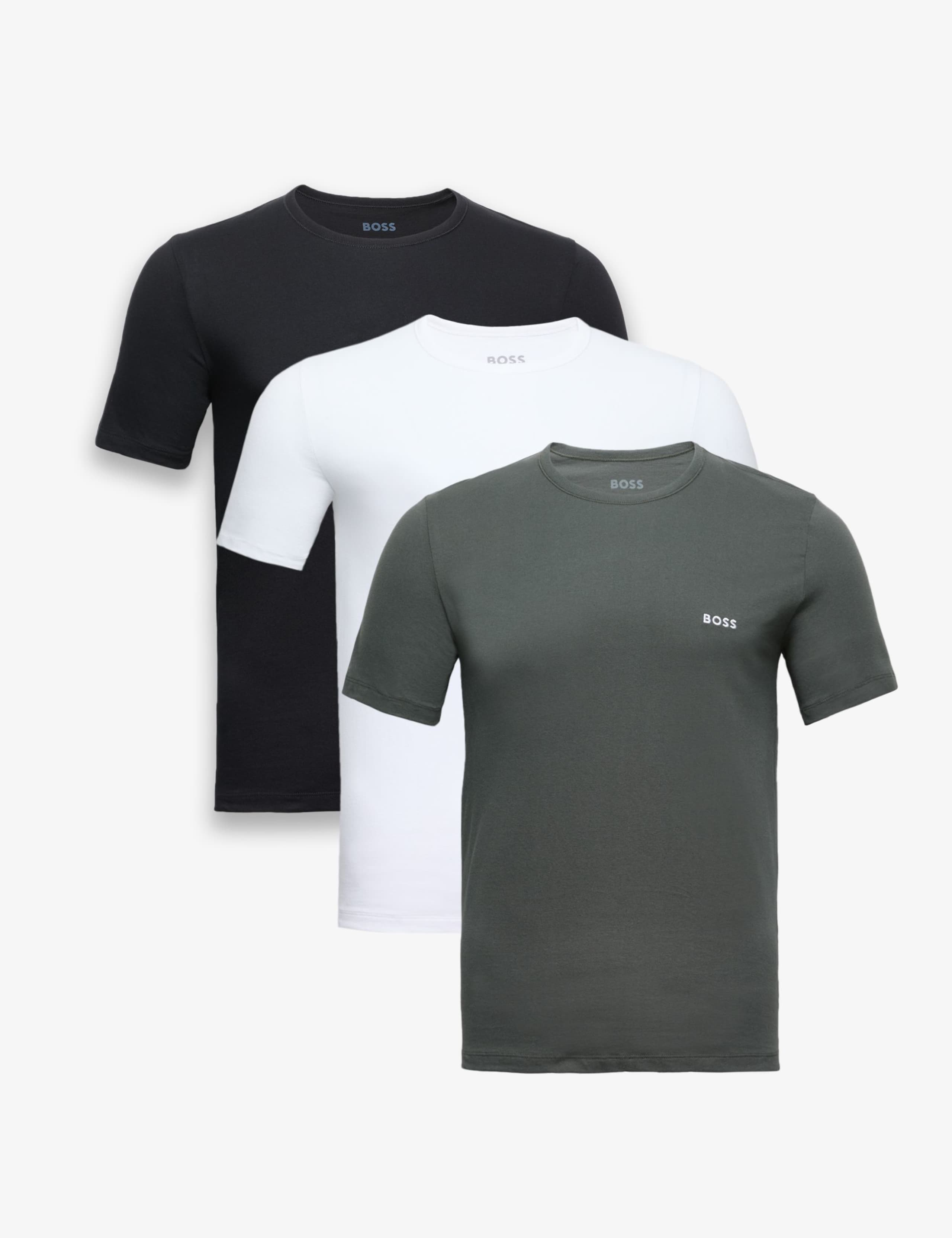 3pk Pure Cotton Crew Neck T-Shirts 1 of 2