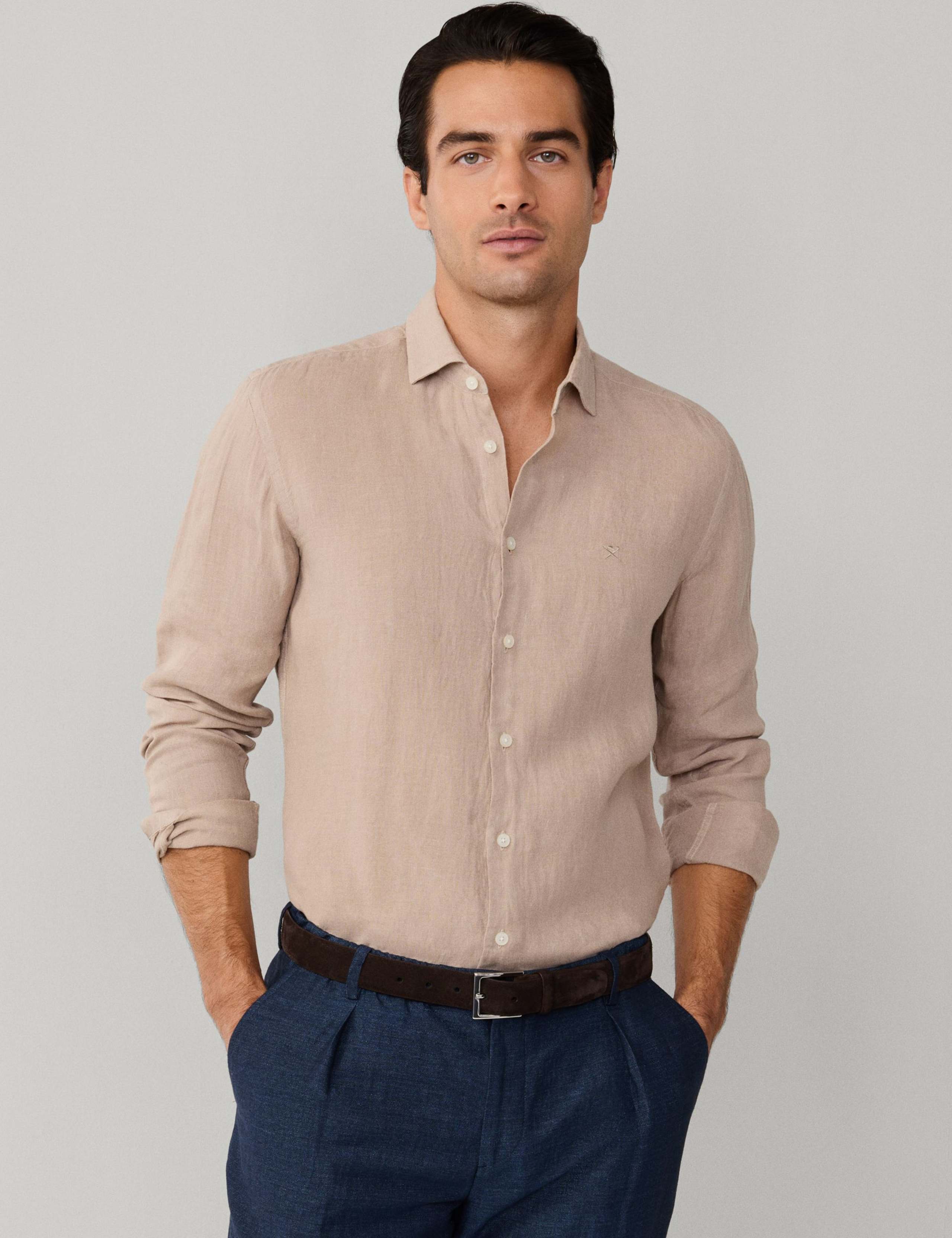 Slim Fit Pure Linen Shirt 7 of 9