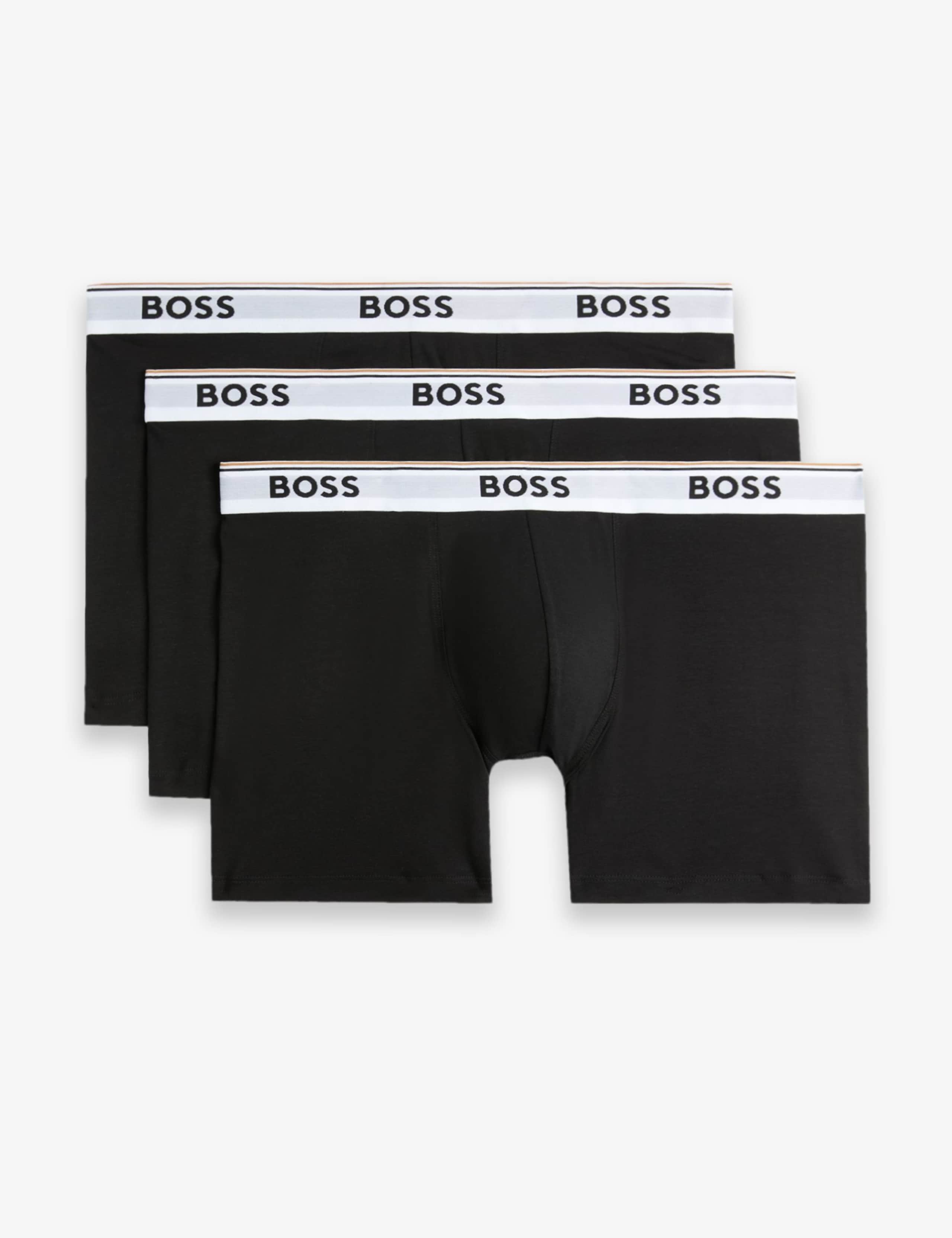 3 Pack Power Cotton Rich Logo Boxer Briefs 1 of 2