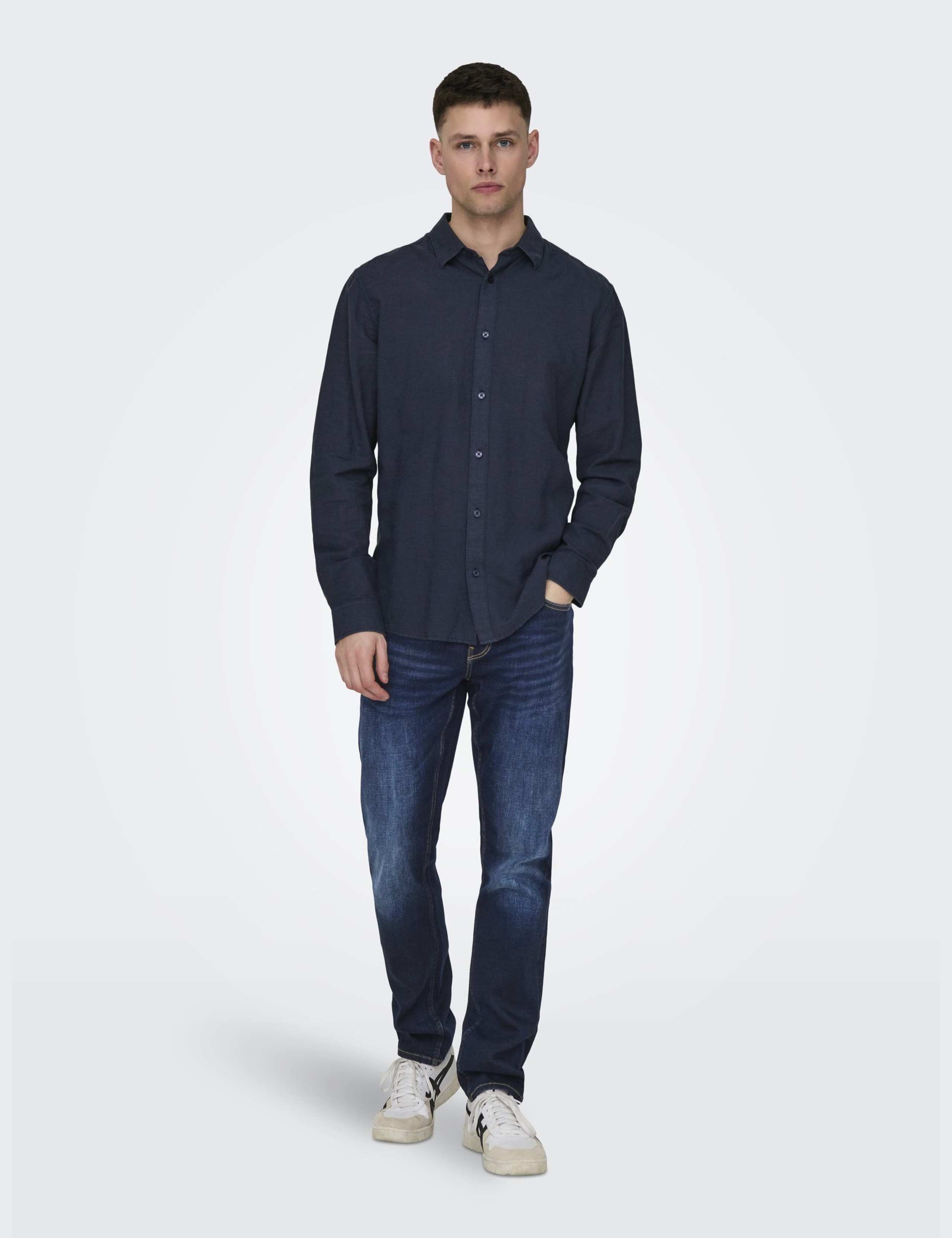 Slim Fit Linen Blend Shirt 3 of 5