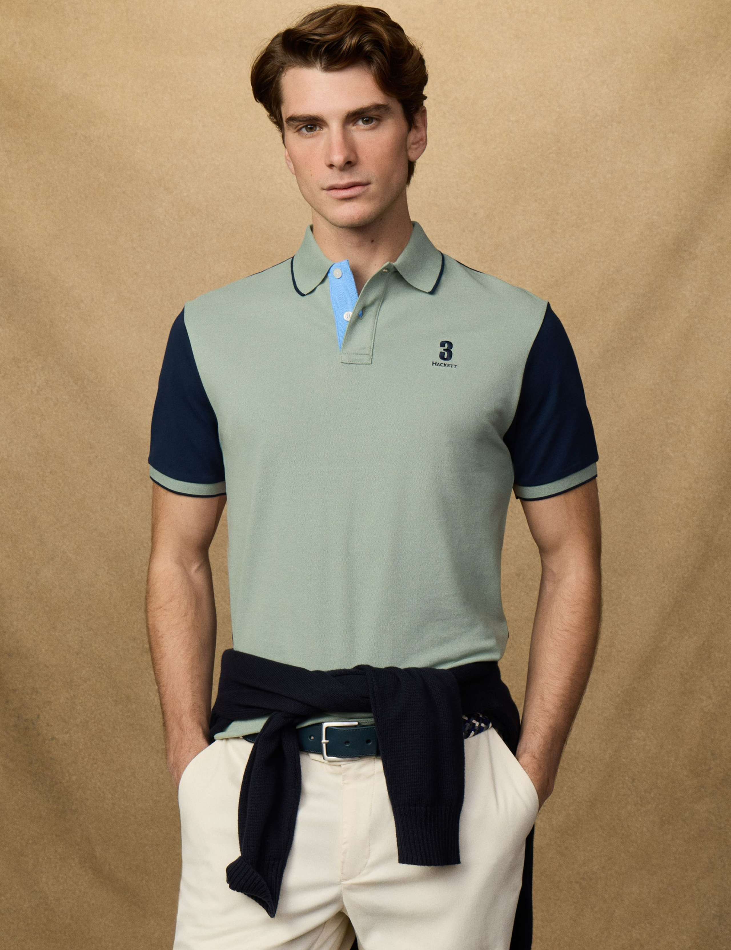 Heritage Pure Cotton Colour Block Polo Shirt 3 of 10