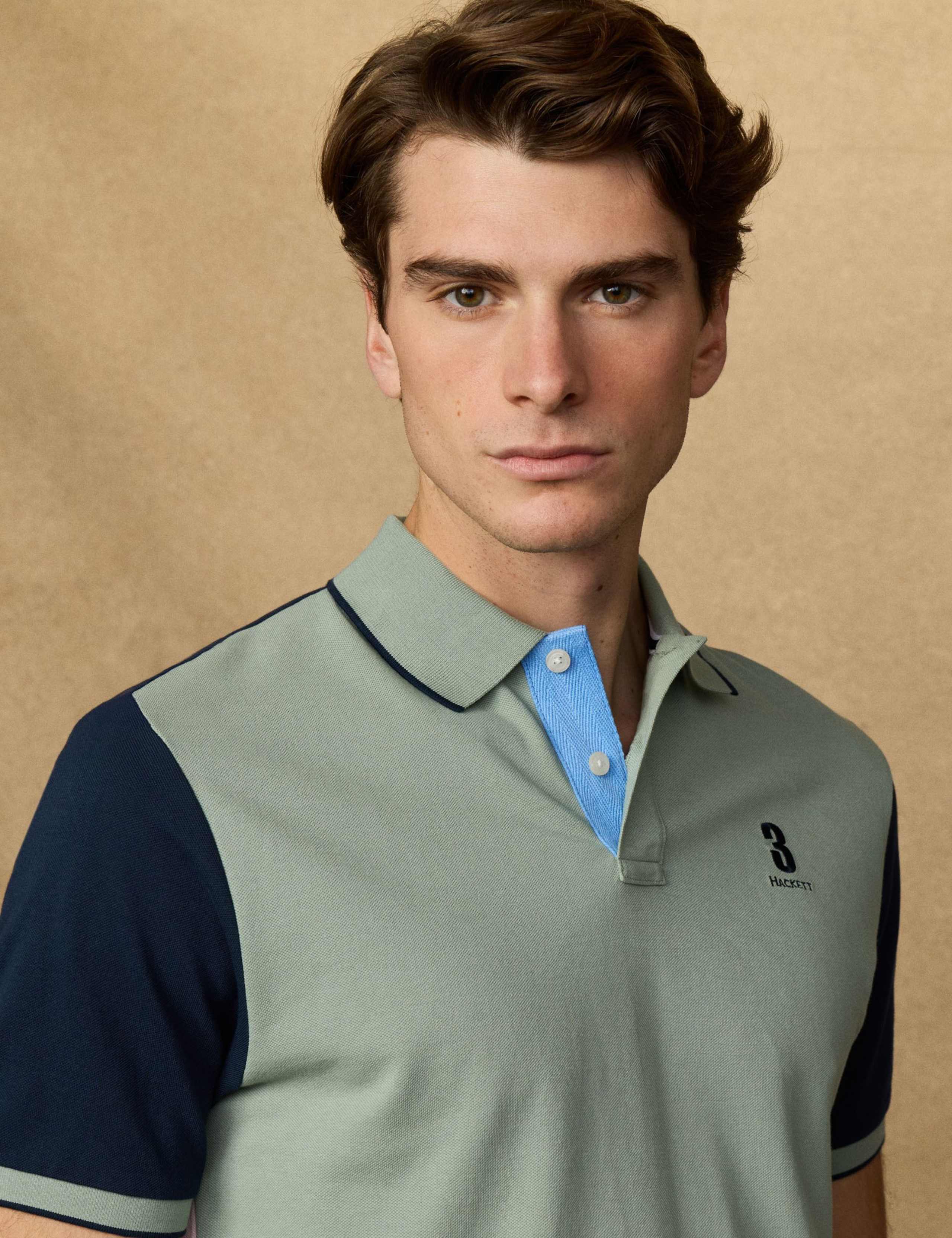 Heritage Pure Cotton Colour Block Polo Shirt 4 of 10