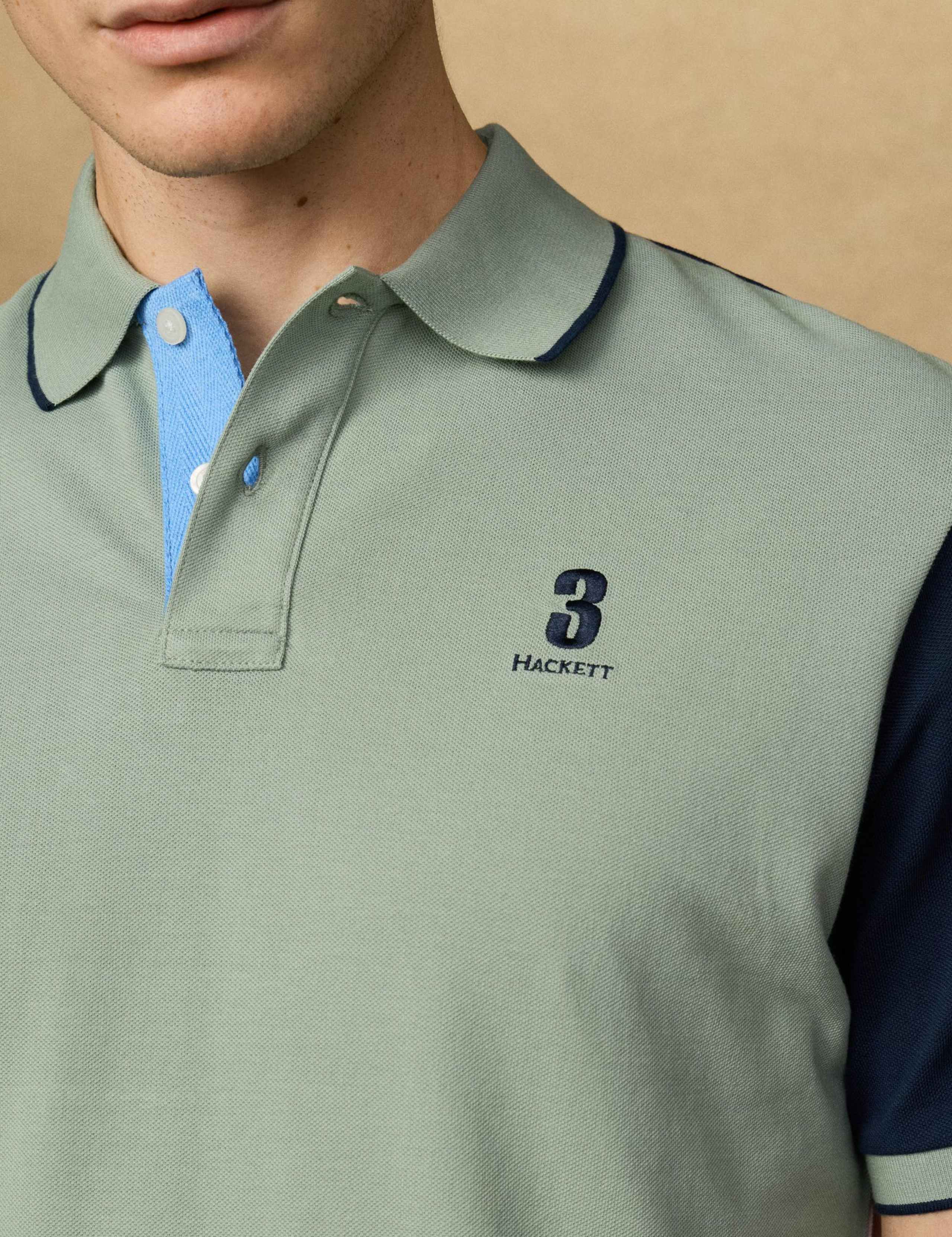 Heritage Pure Cotton Colour Block Polo Shirt 5 of 10