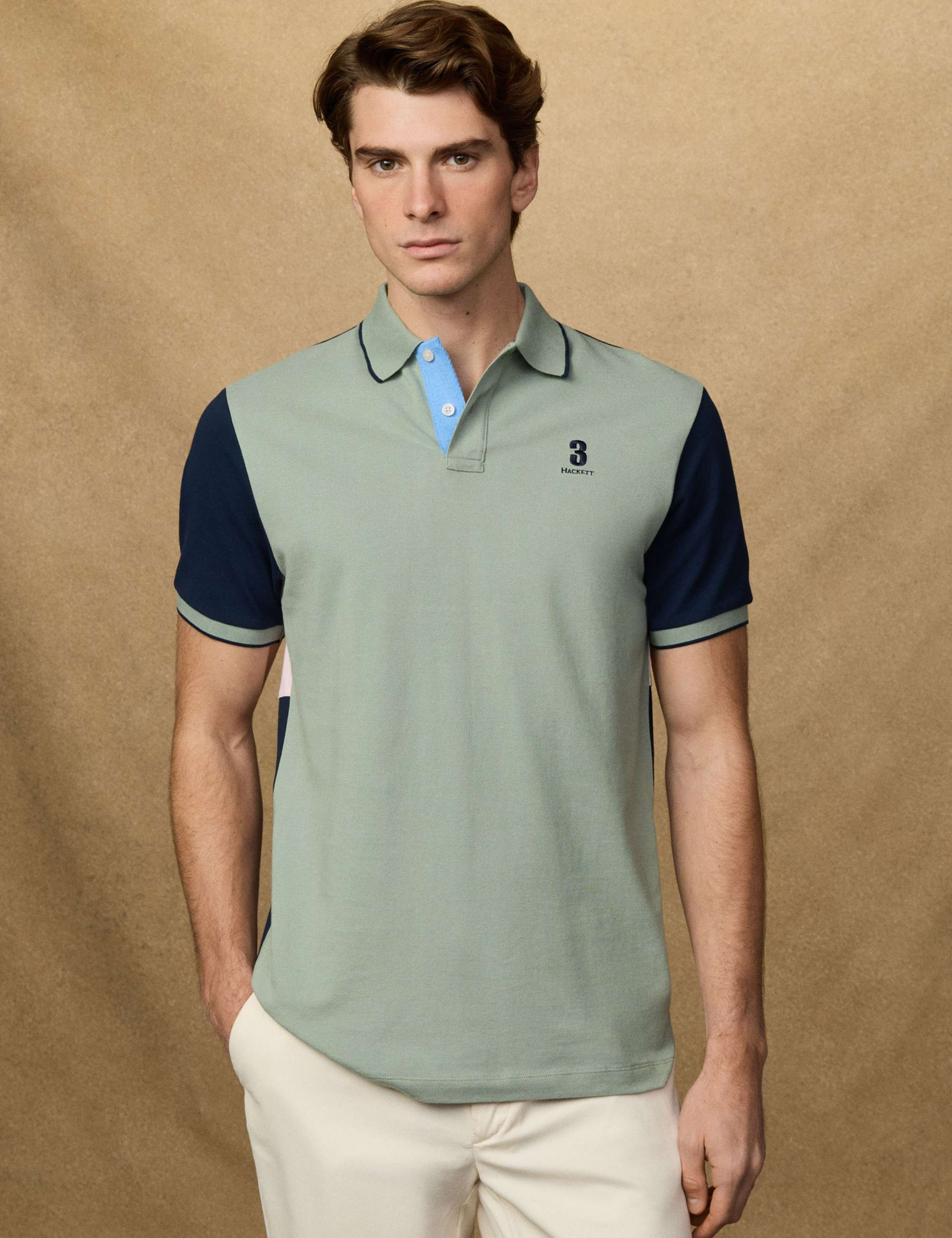 Heritage Pure Cotton Colour Block Polo Shirt 8 of 10