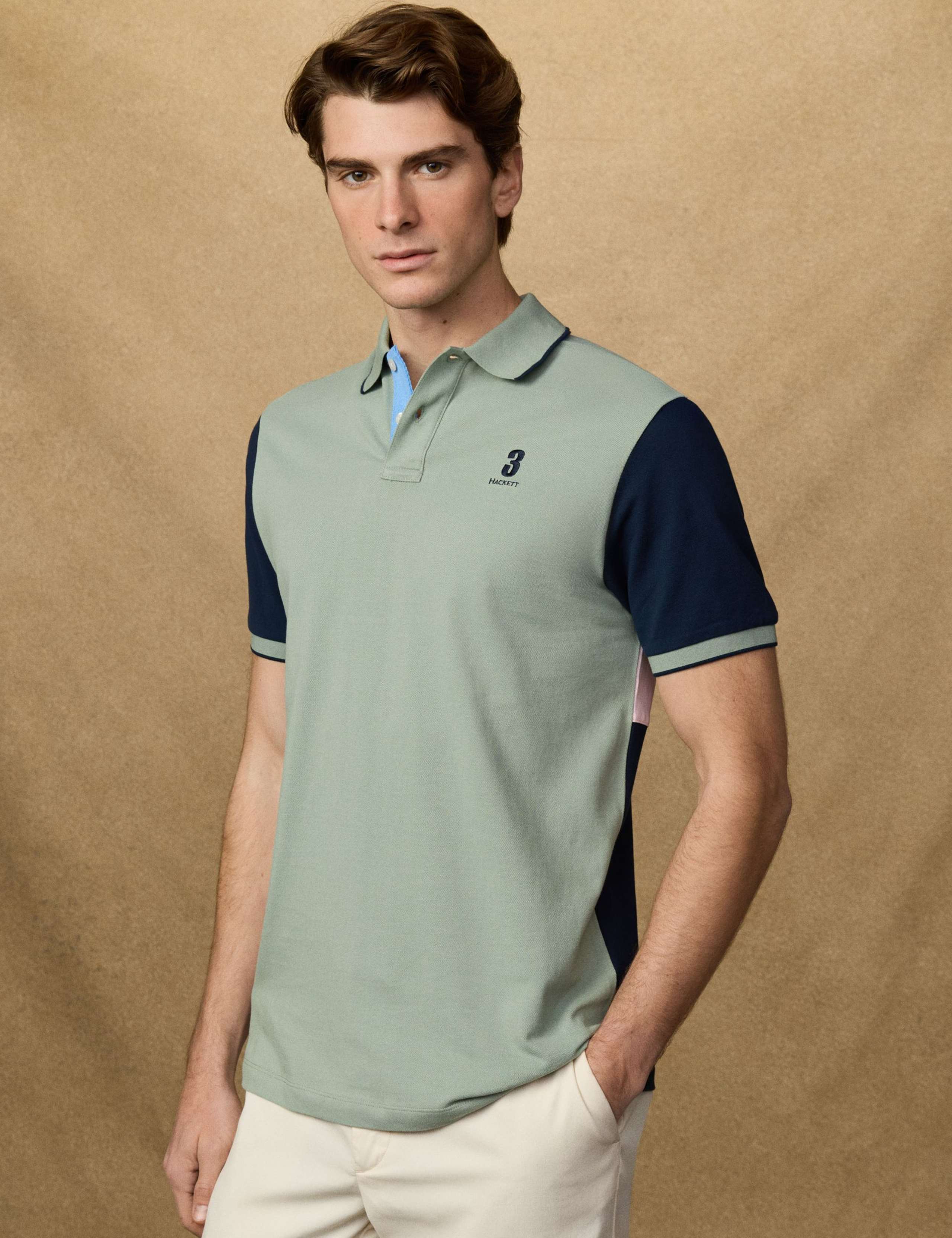 Heritage Pure Cotton Colour Block Polo Shirt 9 of 10