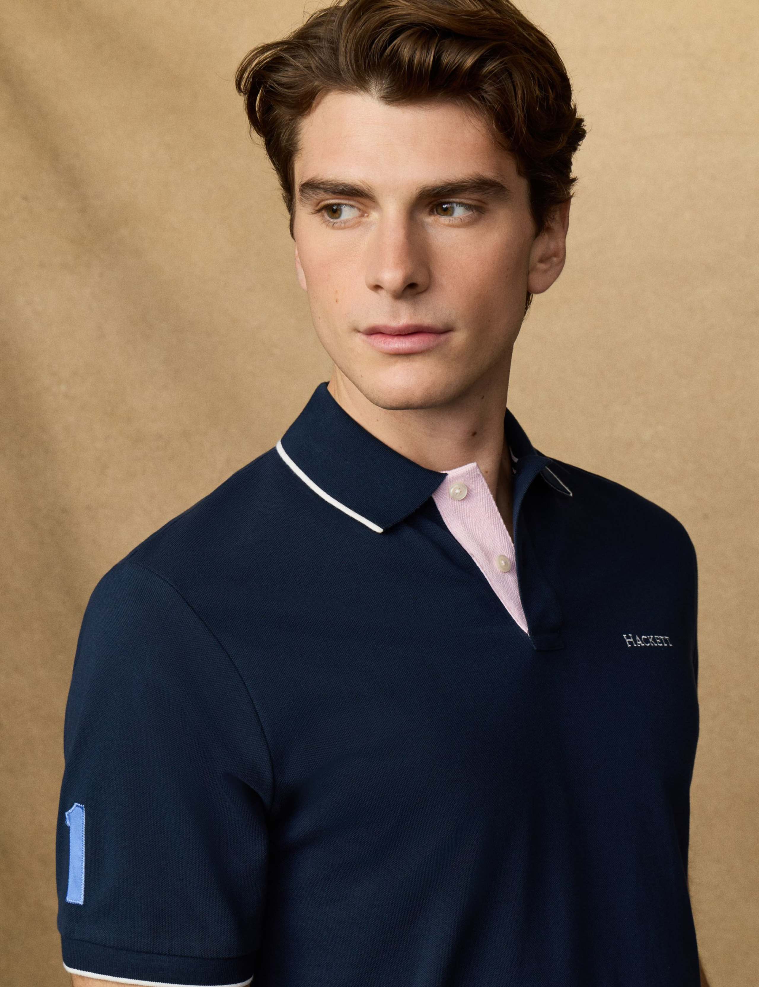 Pure Cotton Tipped Striped Polo Shirt 5 of 10