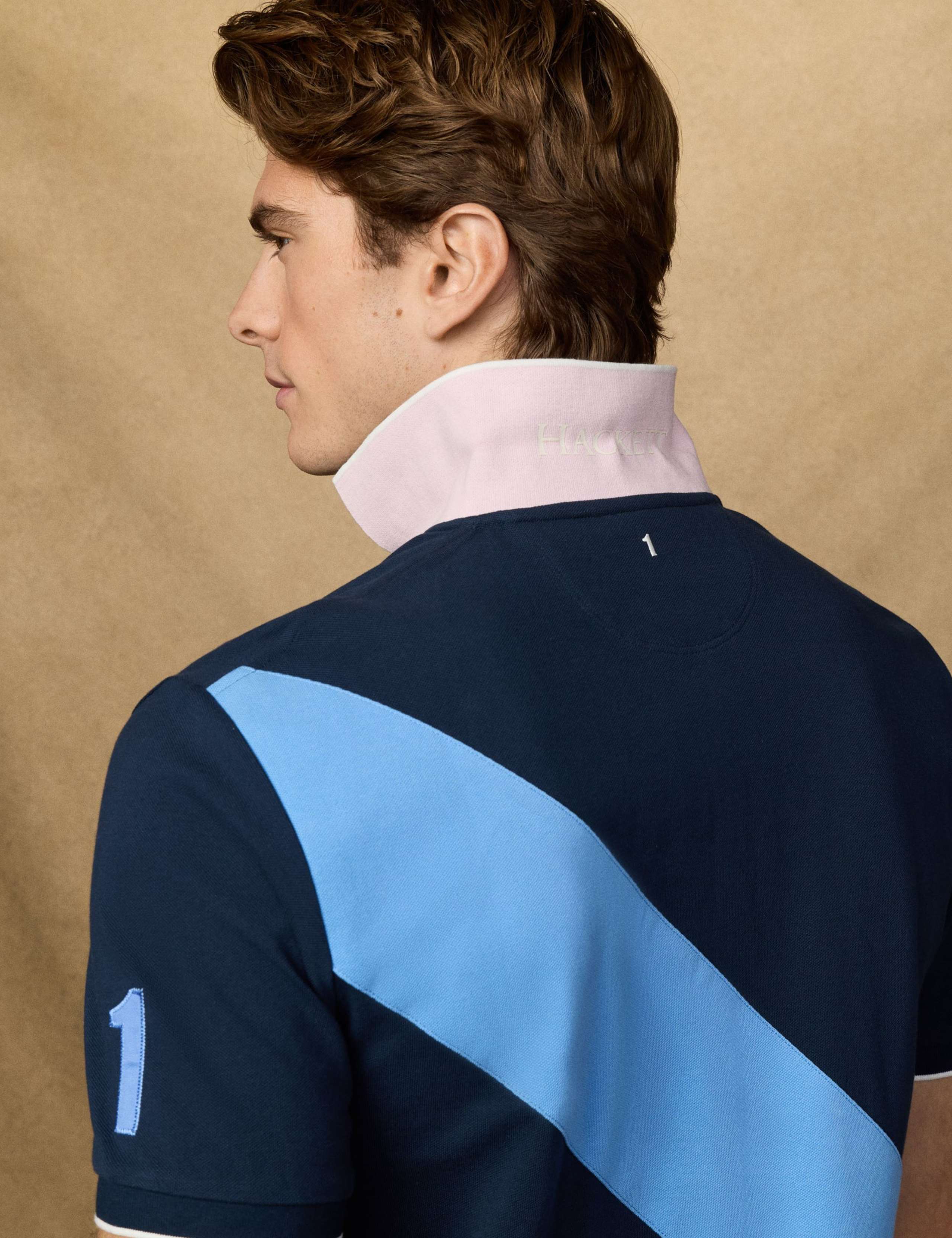 Pure Cotton Tipped Striped Polo Shirt 8 of 10