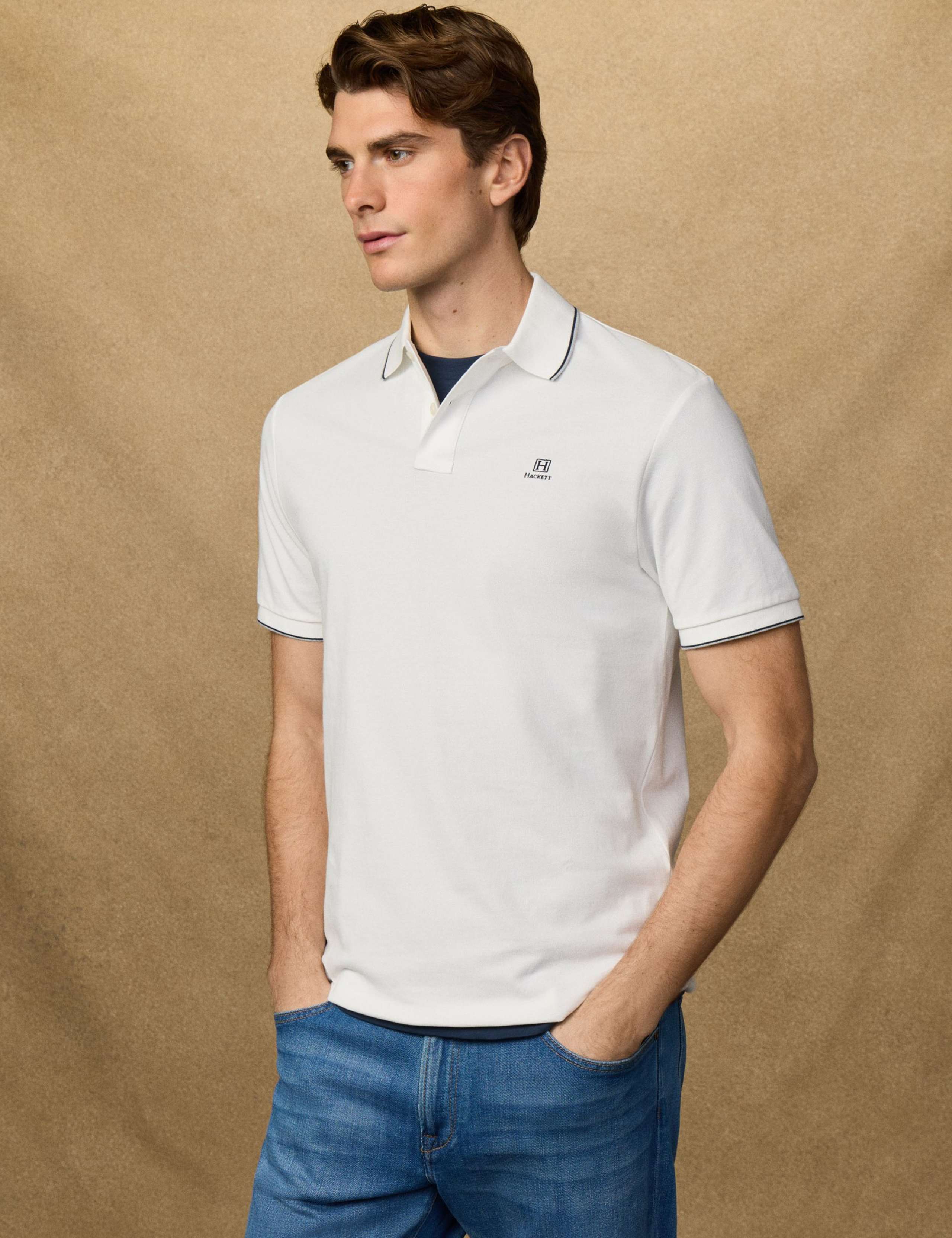 Heritage Pure Cotton Tipped Polo Shirt 8 of 9