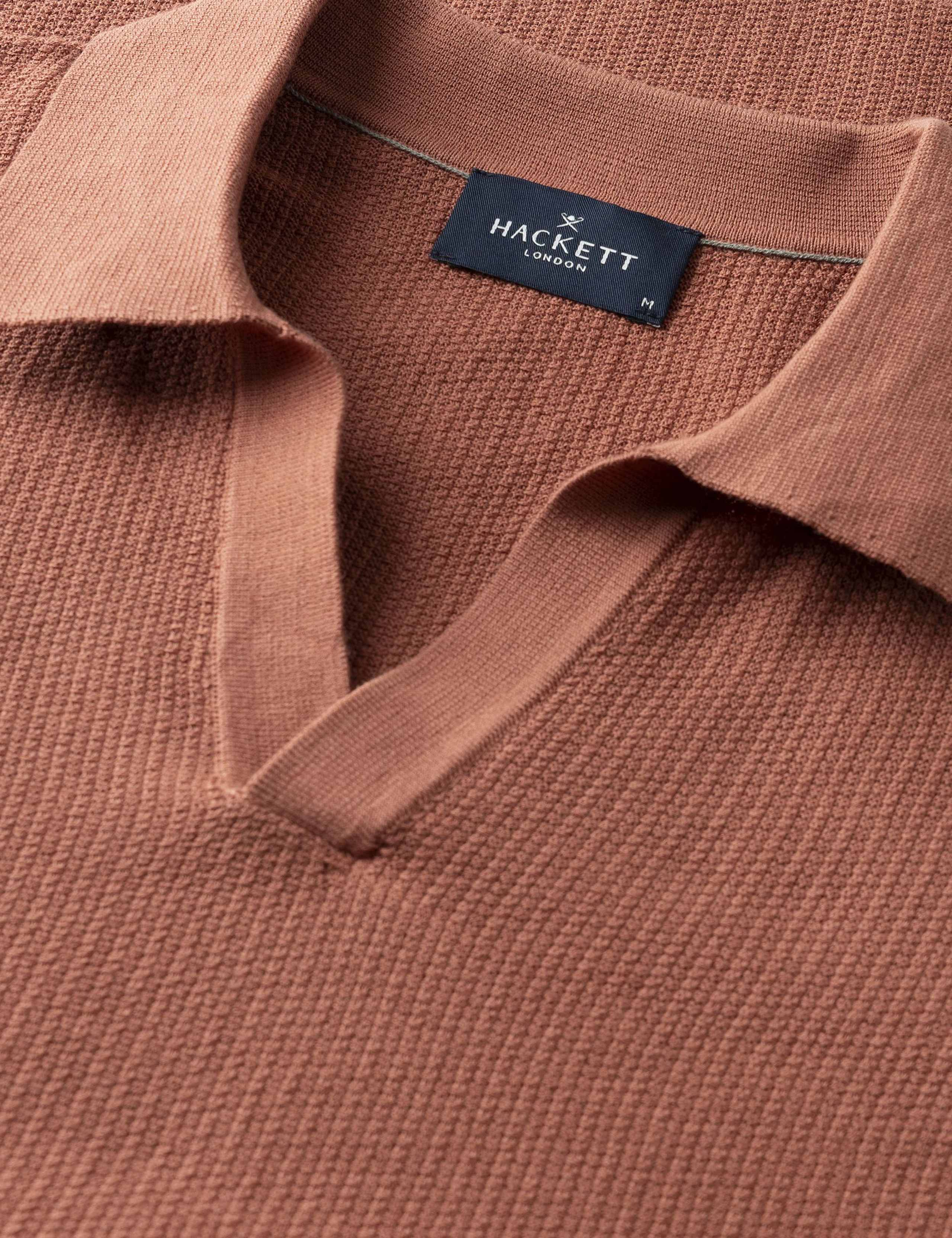 Pure Cotton Open Neck Knitted Polo Shirt 8 of 9