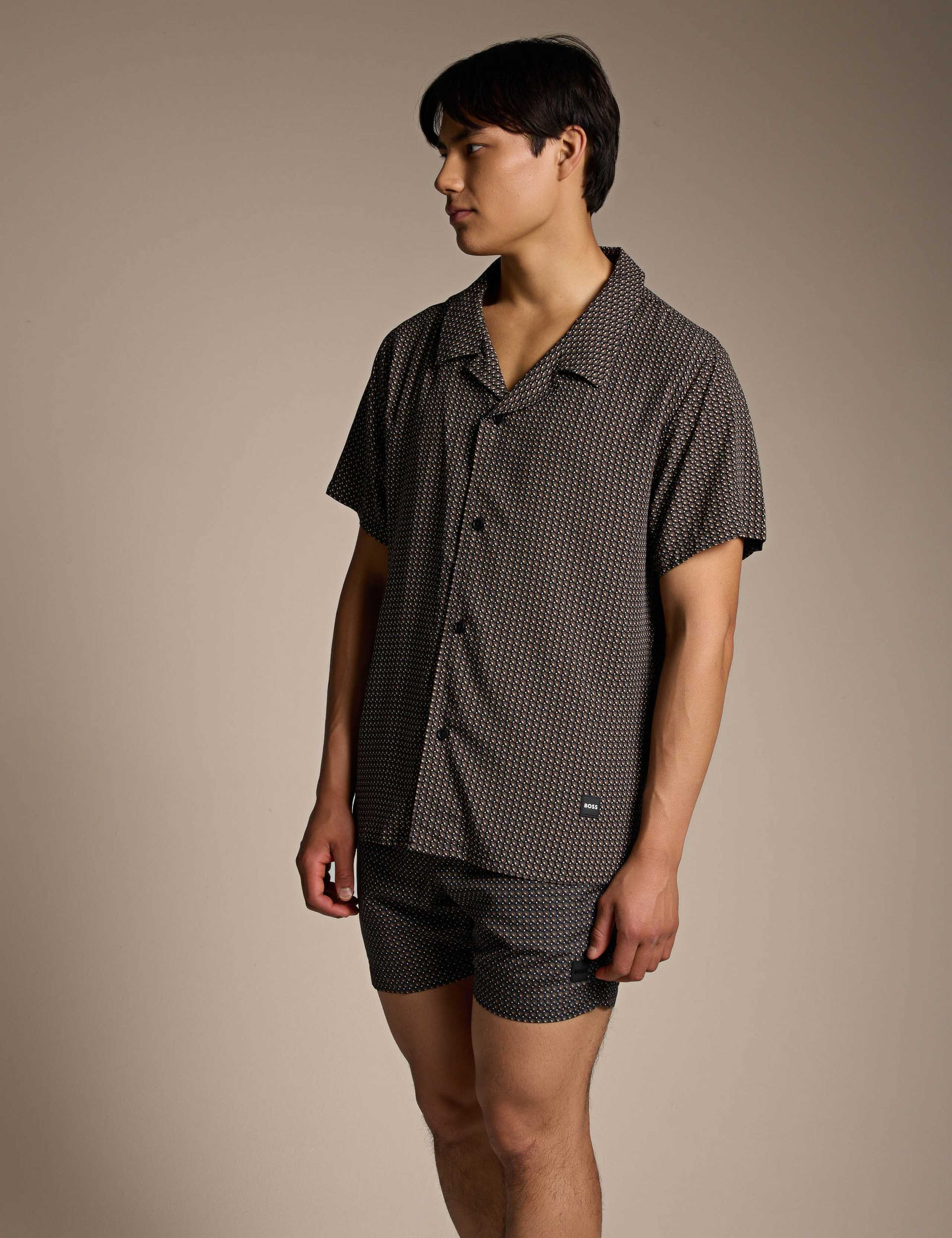 Regular Fit Geometric Short Sleeve Beach Shirt 2 of 5