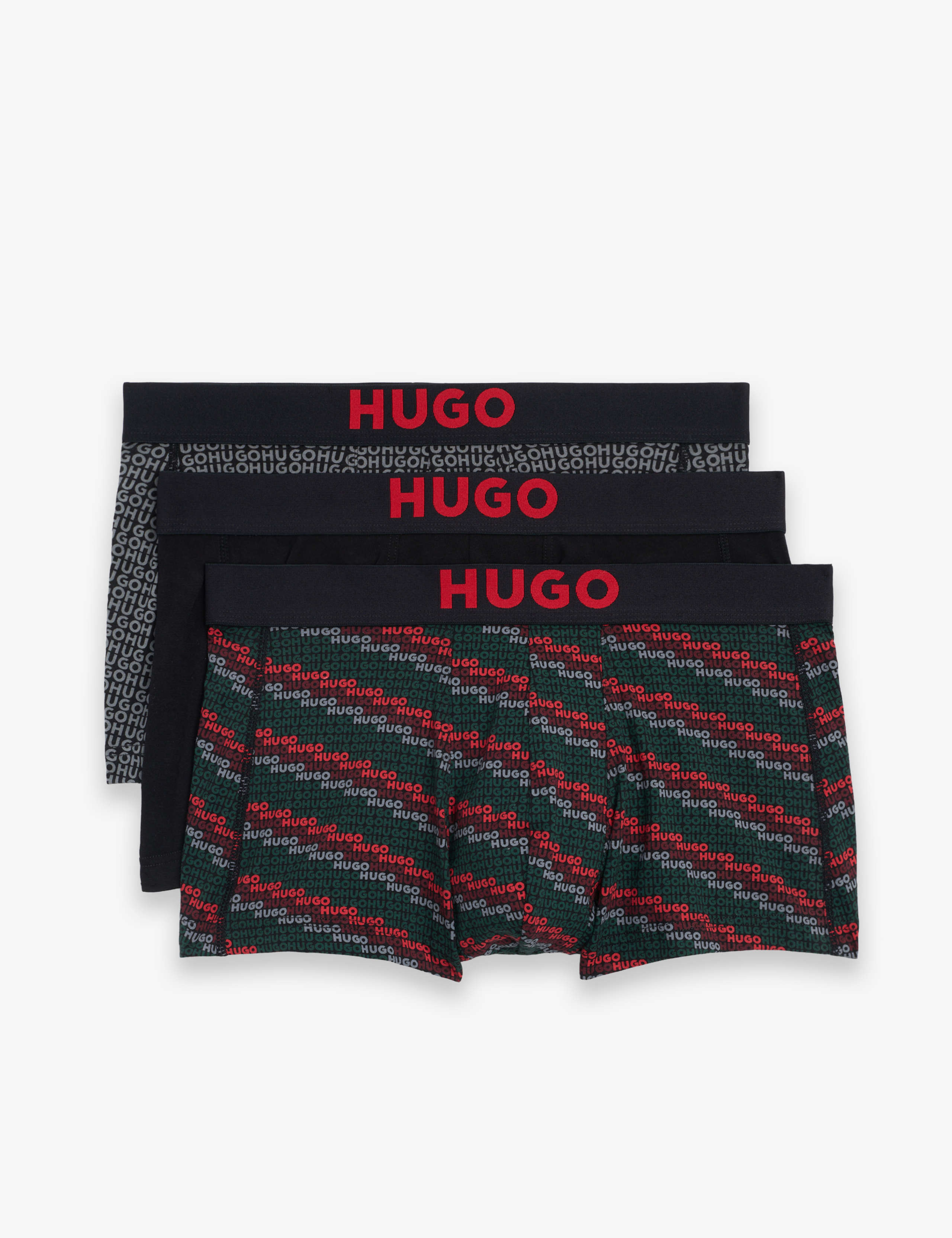 3 Pack Cotton Rich Logo Waistband Trunks 1 of 2