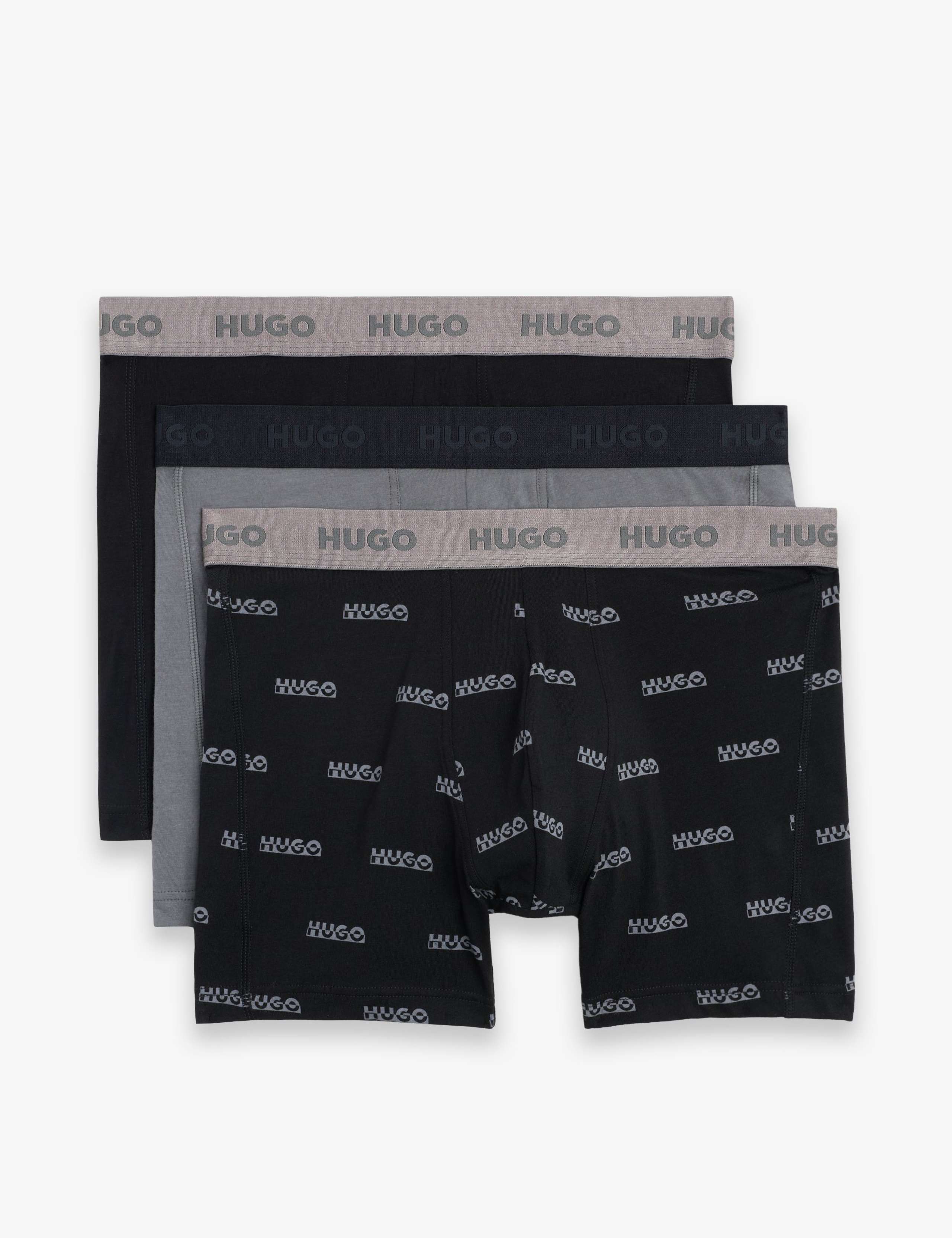 3 Pack Cotton Rich Logo Boxer Briefs 1 of 2