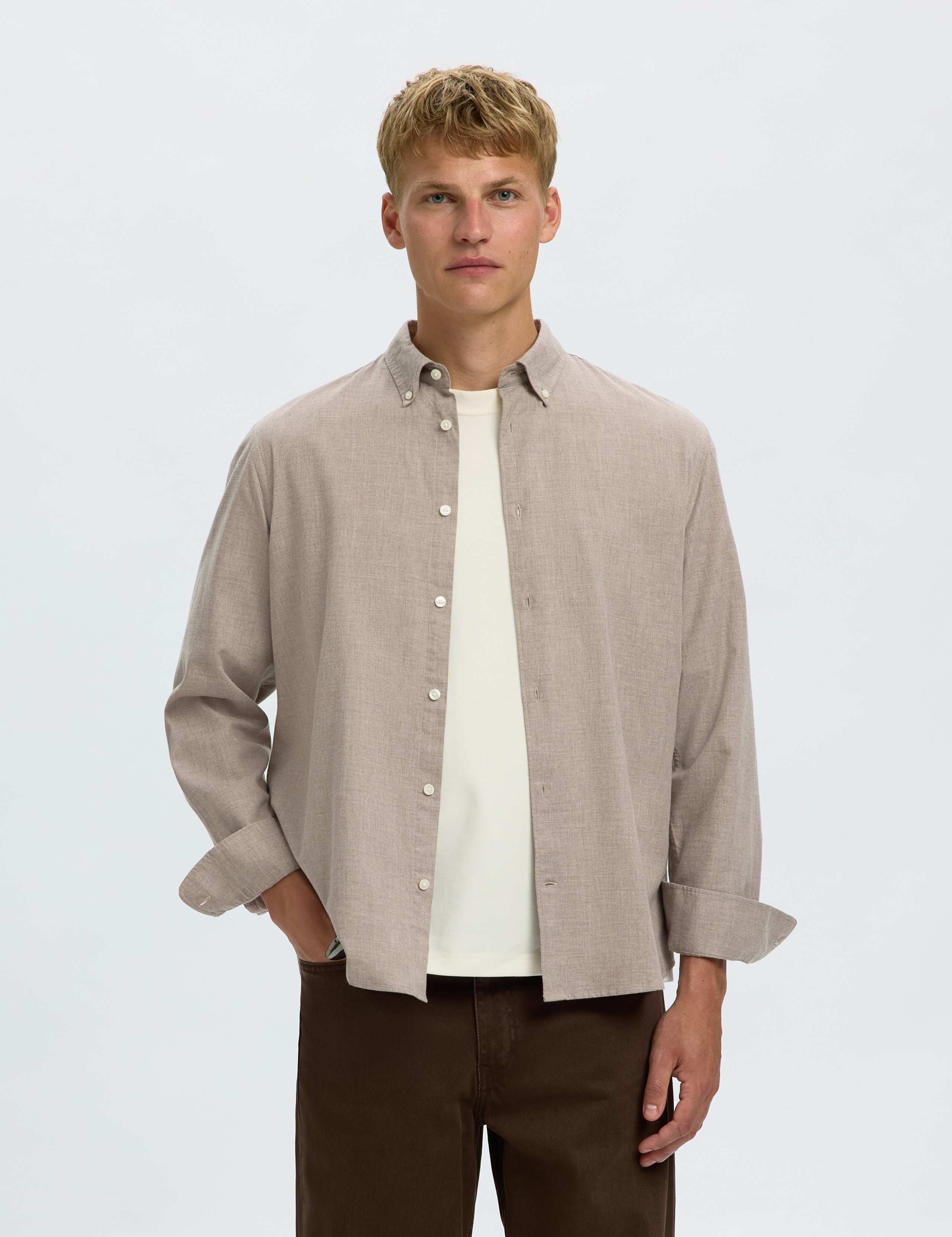 Regular Fit Brushed Cotton Flannel Shirt 1 of 5