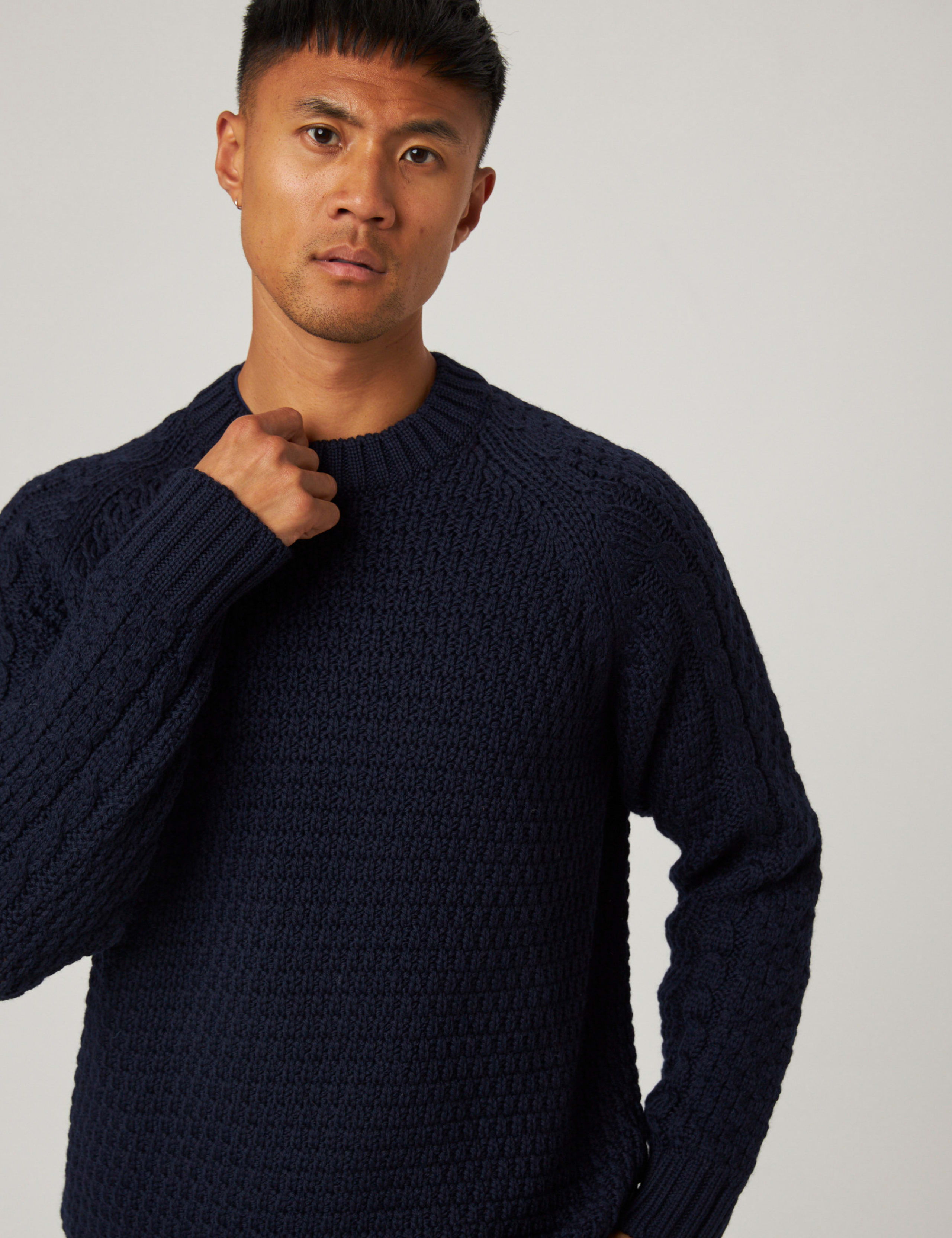 Pure Wool Cable Crew Neck Jumper 4 of 6