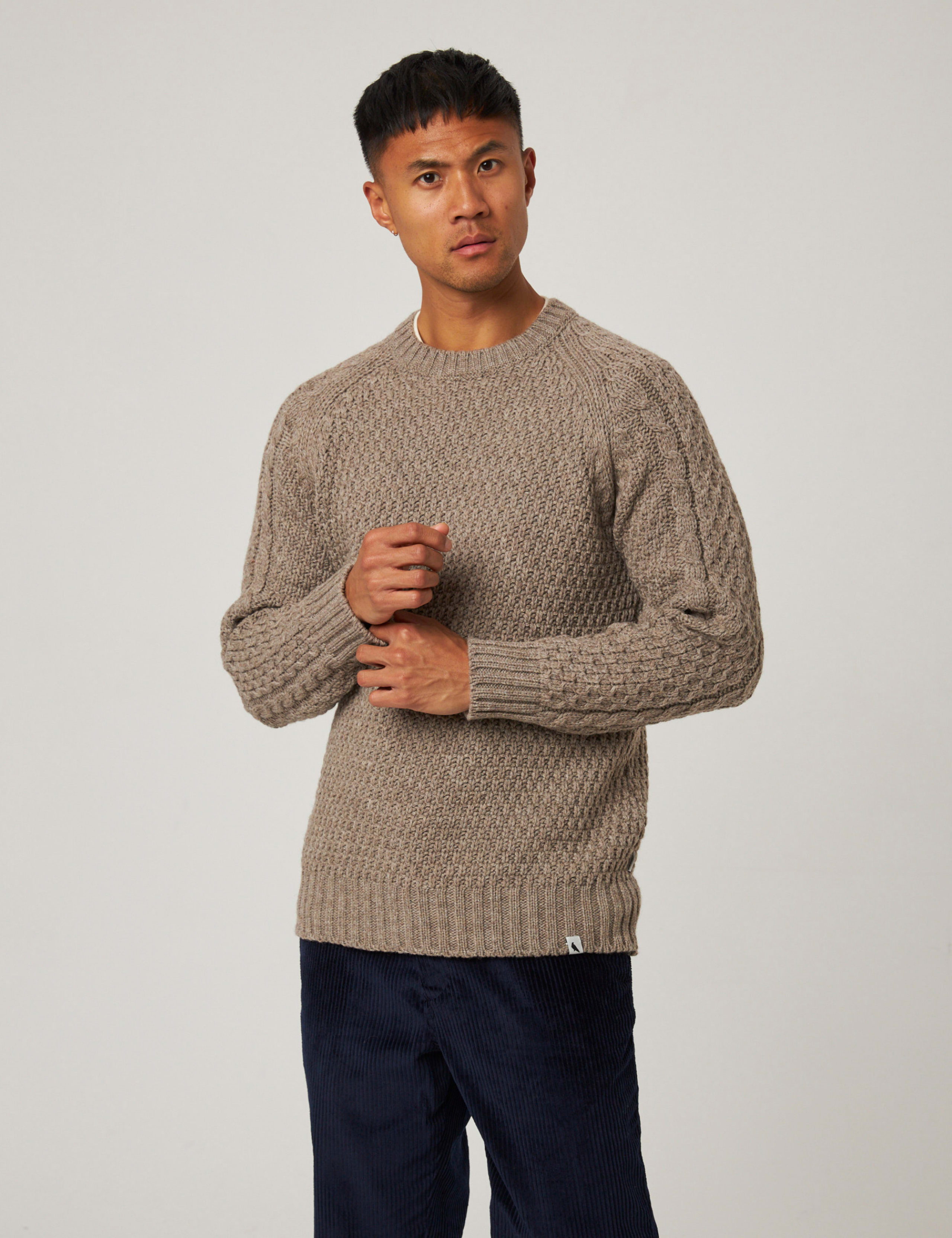 Pure Wool Cable Crew Neck Jumper 1 of 6