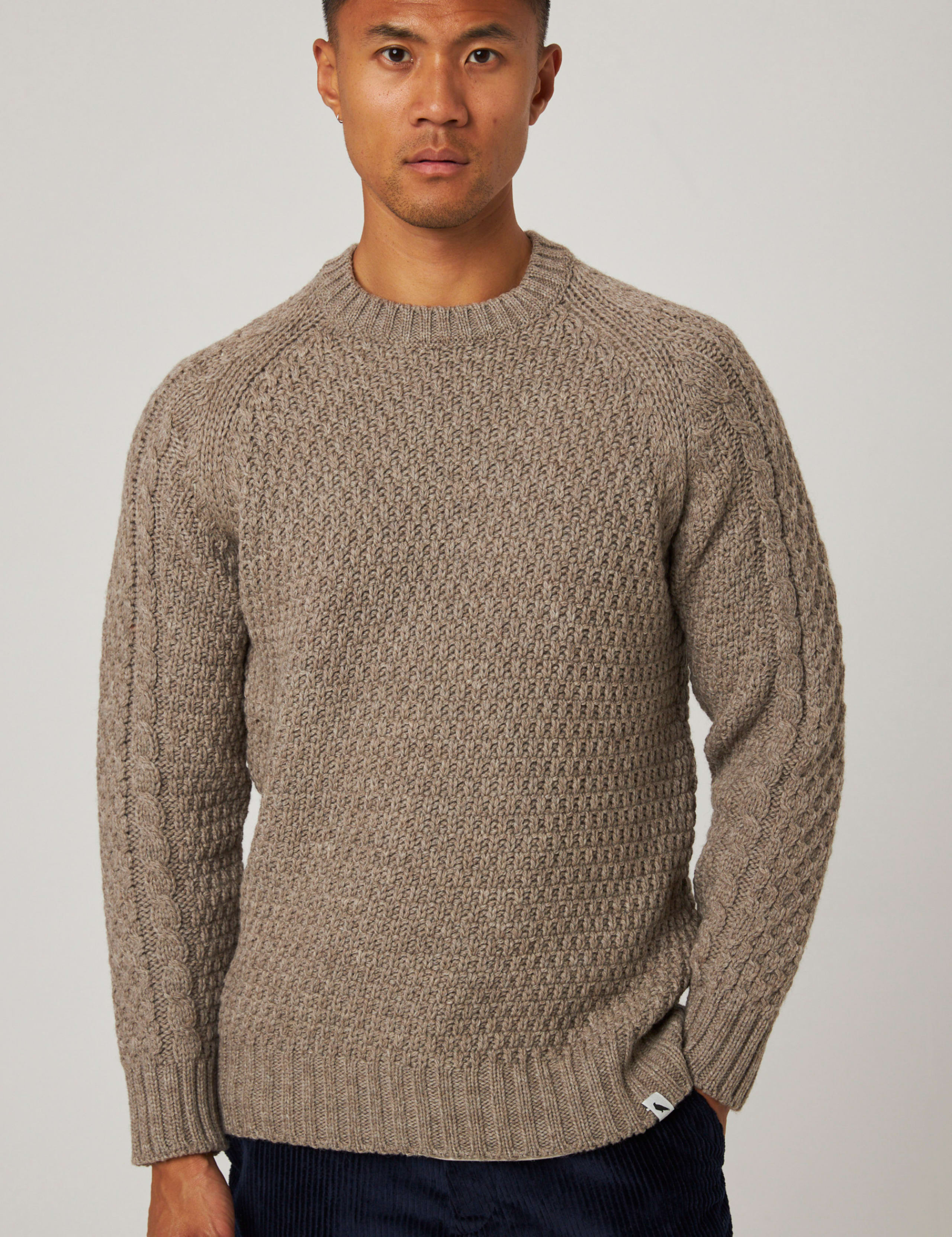 Pure Wool Cable Crew Neck Jumper 4 of 6