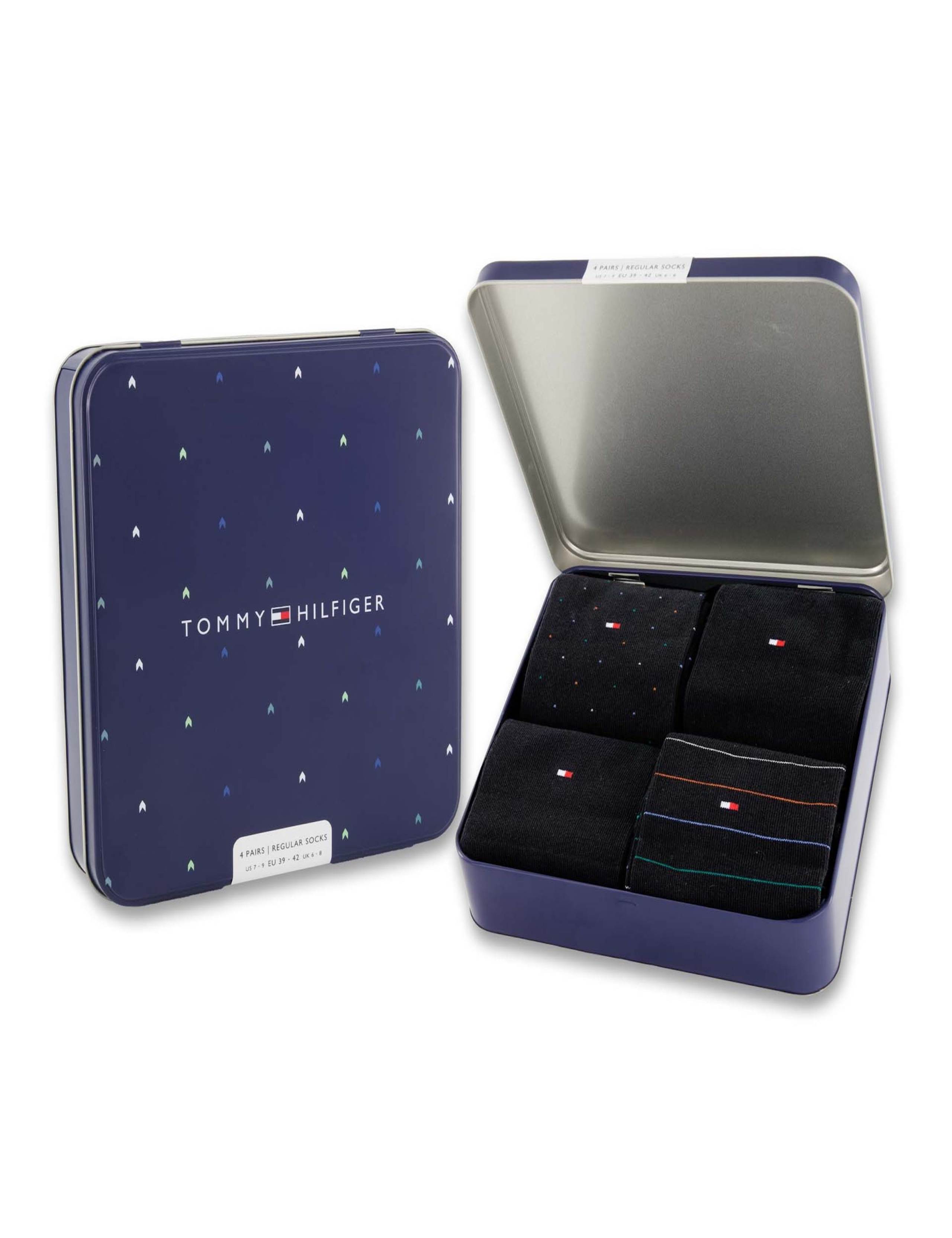 4 Pack Assorted Cotton Rich Socks Gift Tin 2 of 3