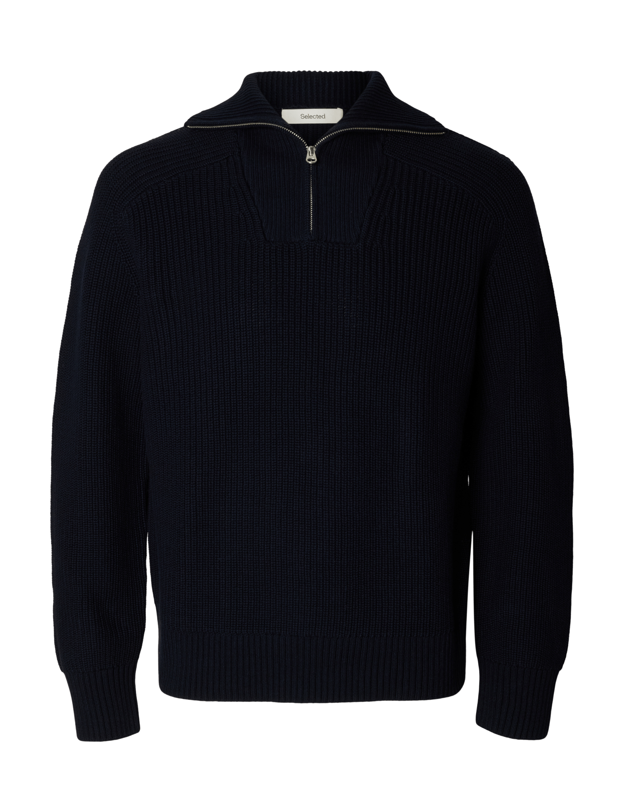 Pure Cotton Ribbed Half Zip Jumper 5 of 5