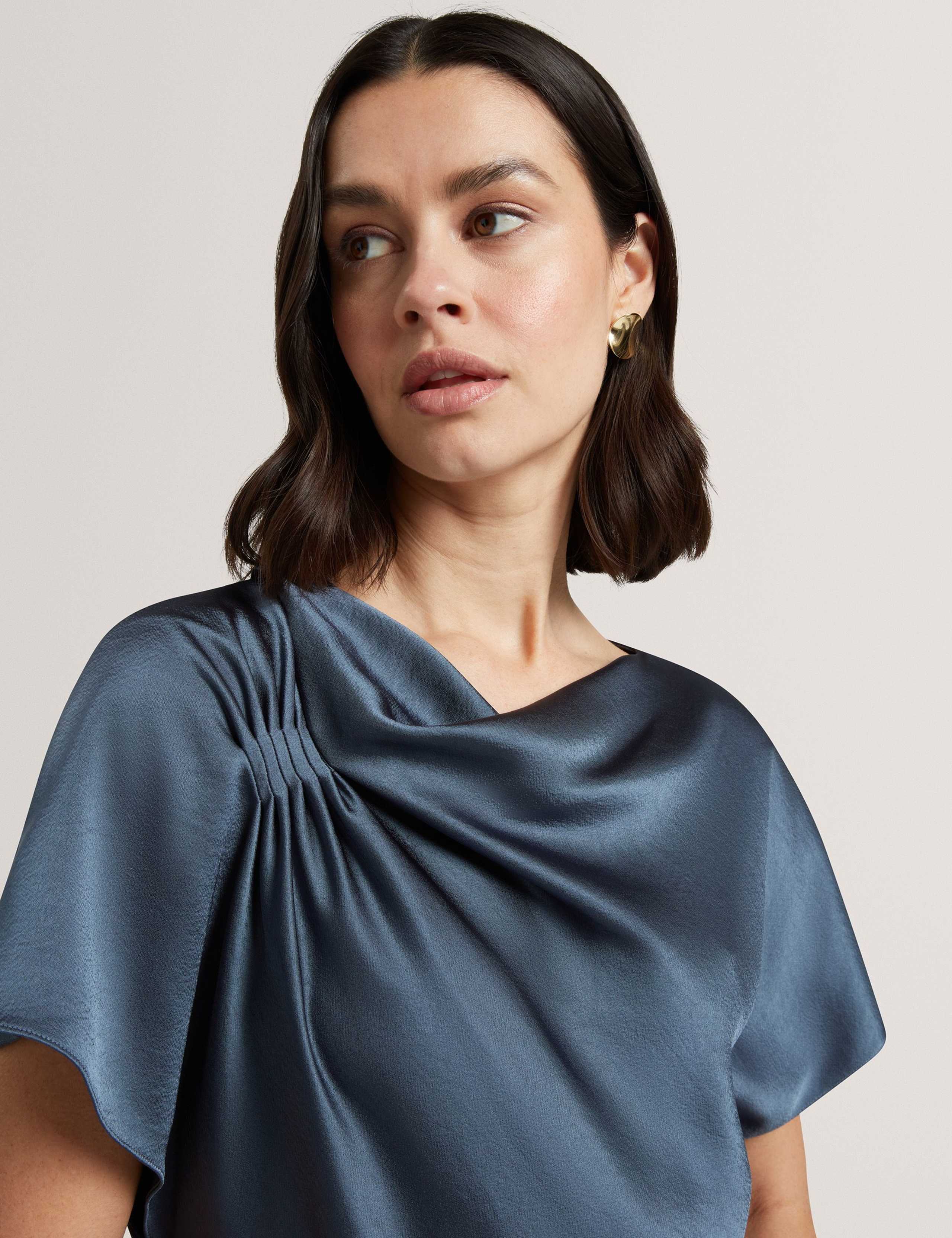 Gathered Shoulder Draped Top 4 of 7