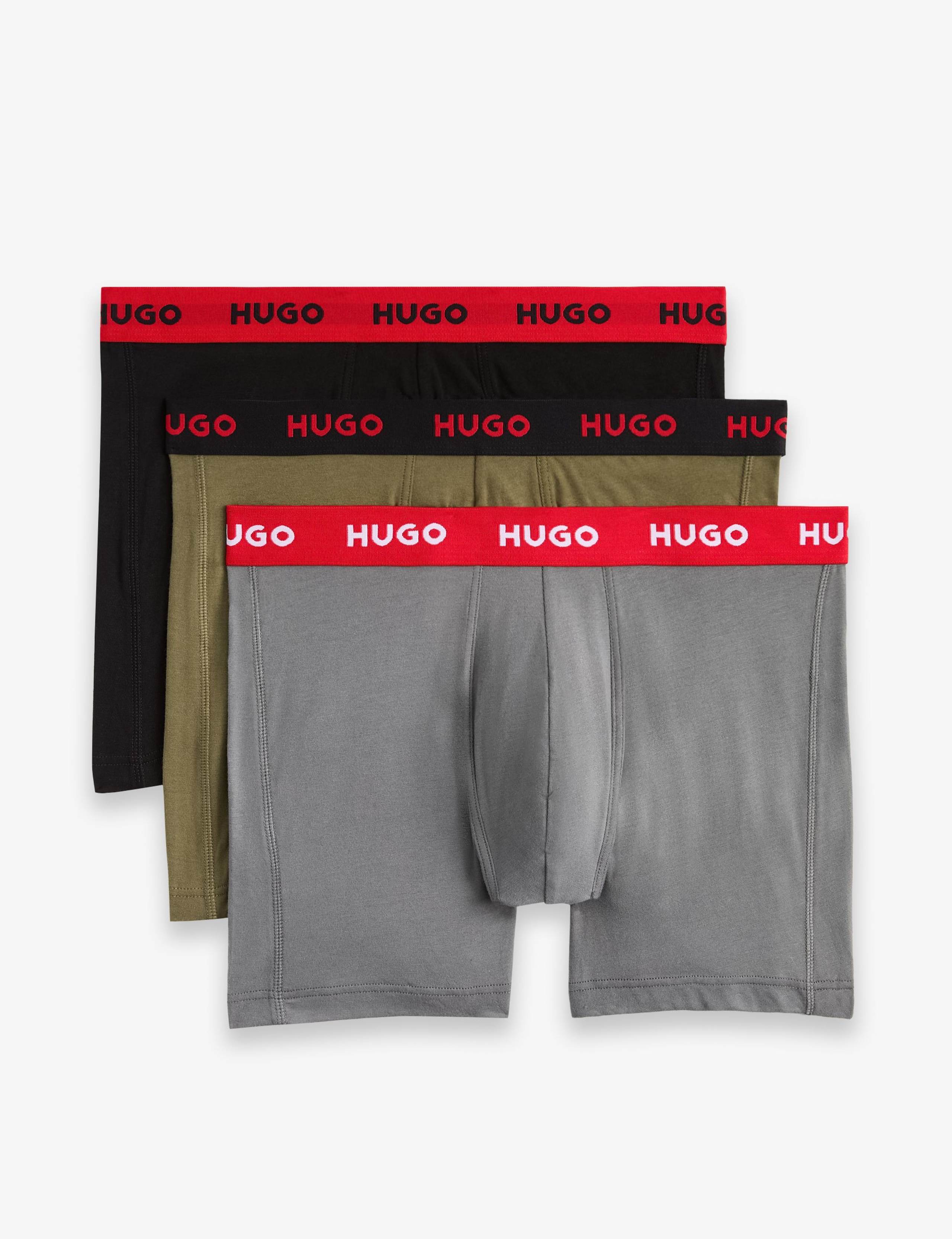 3pk Cotton Rich Logo Waistband Boxer Briefs 1 of 9