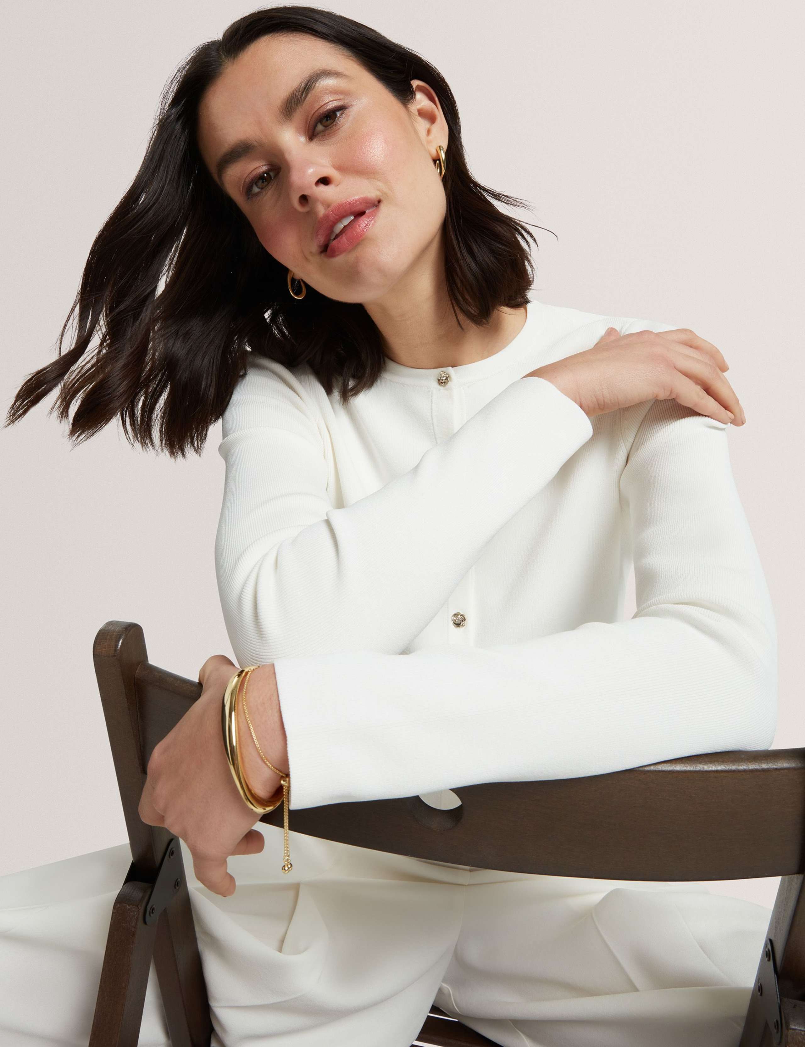 Cropped Crew Neck Cardigan 3 of 7