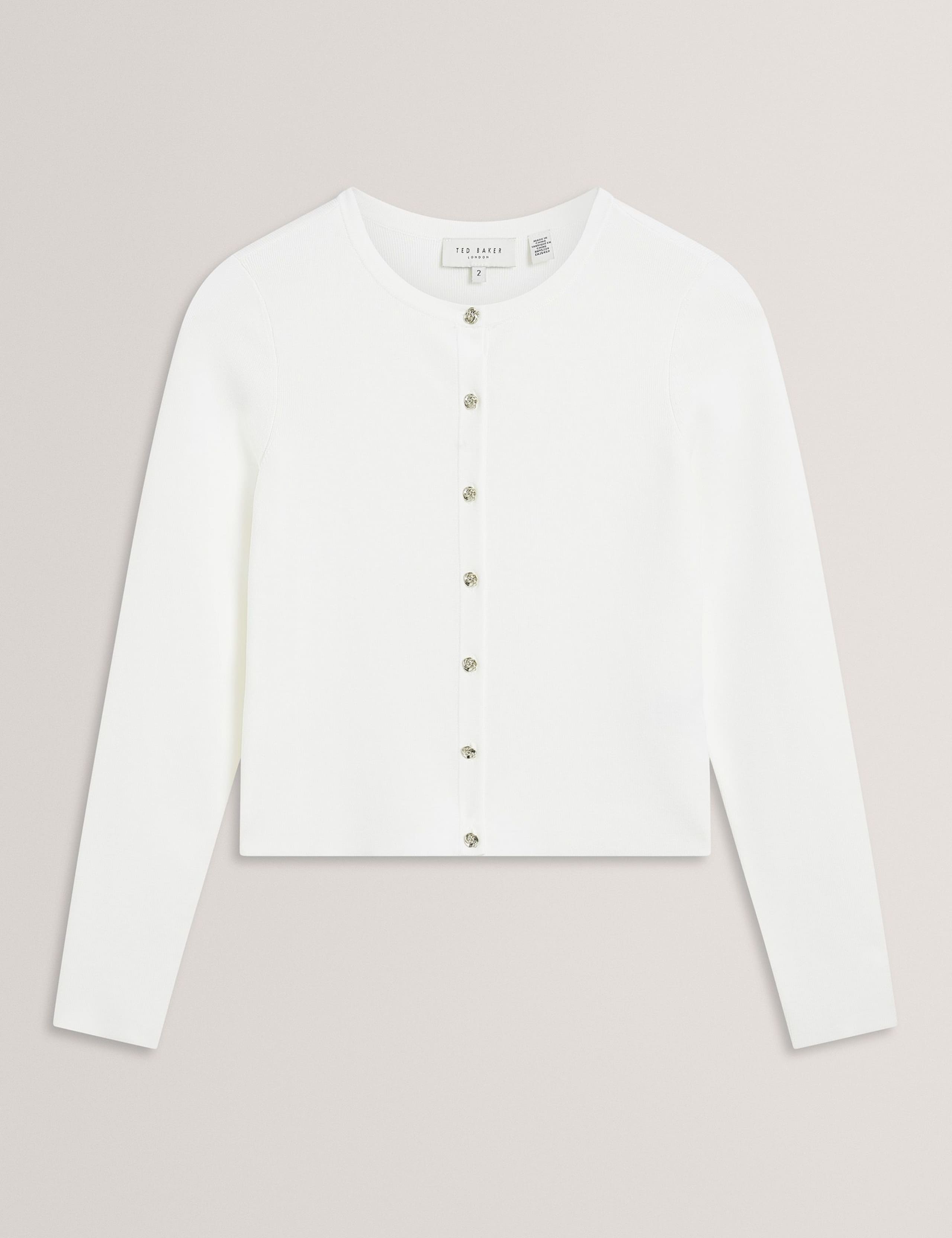 Cropped Crew Neck Cardigan 2 of 7