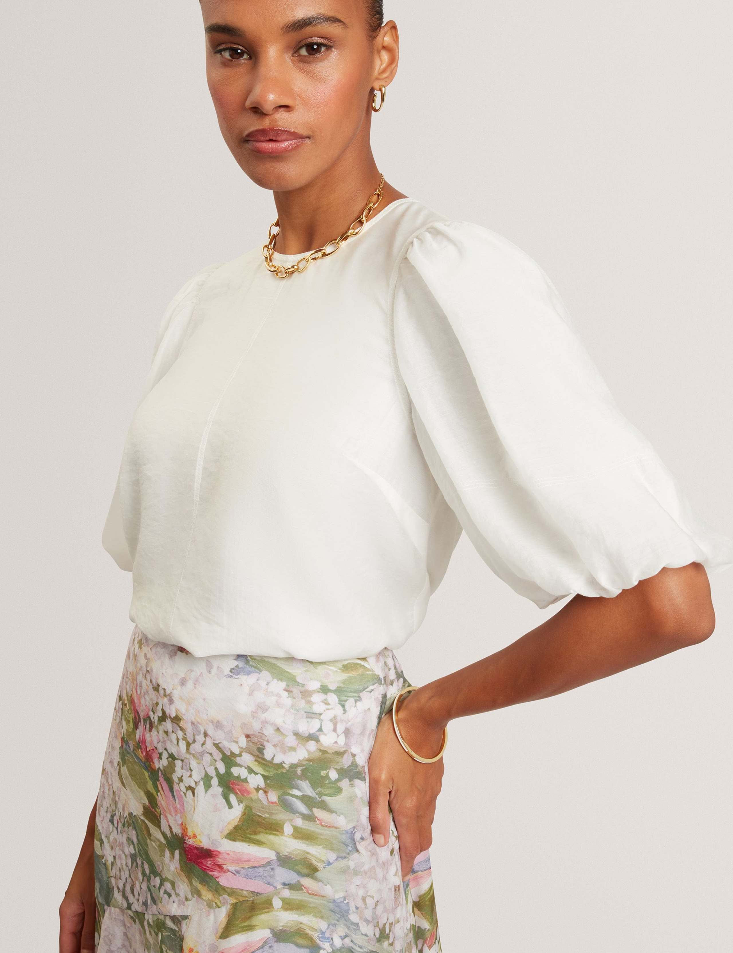 Lyocell Rich Puff Sleeve Top 5 of 7