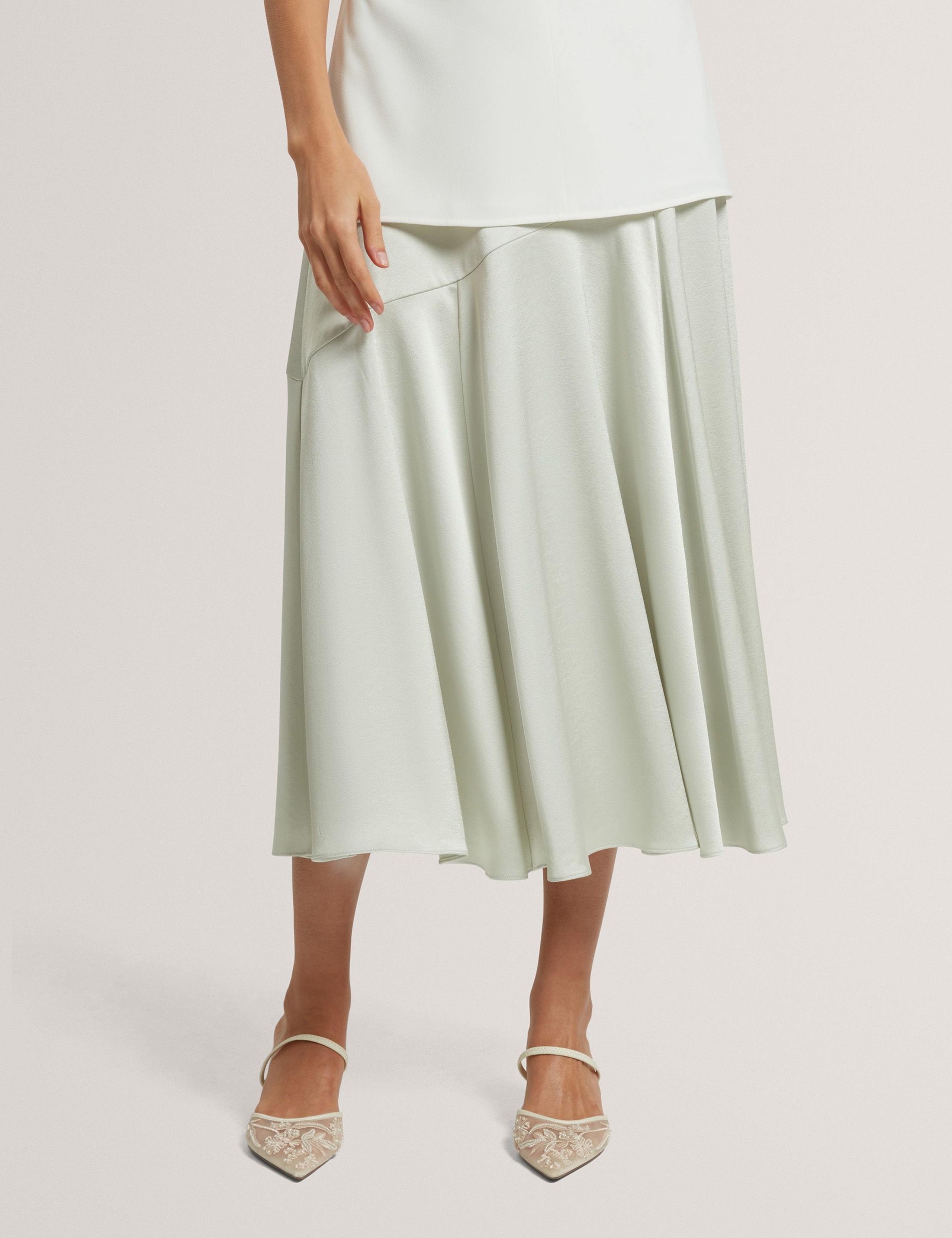Diagonal Seam Midi Slip Skirt 4 of 7