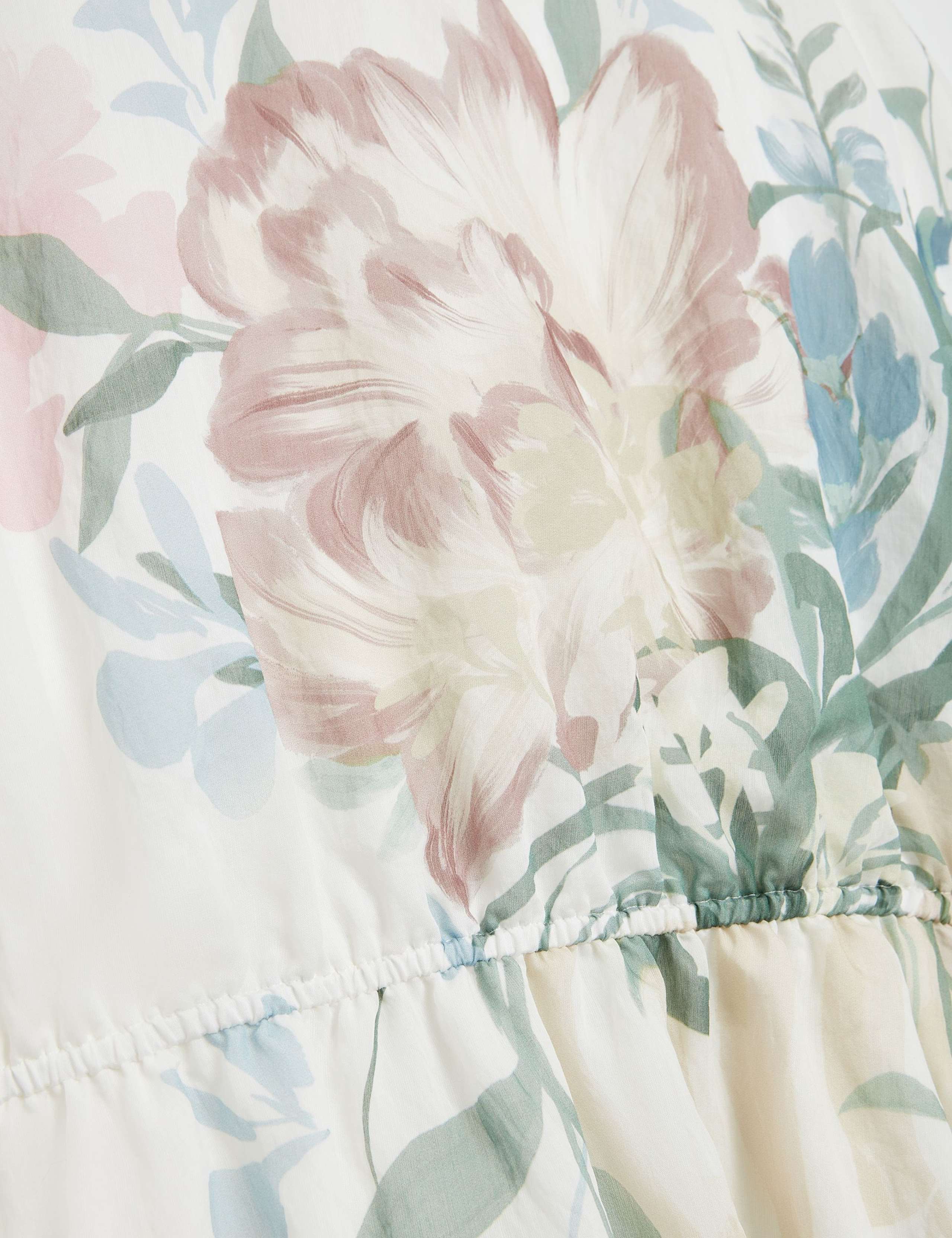 Lyocell Rich Floral Puff Sleeve Peplum Top 6 of 7