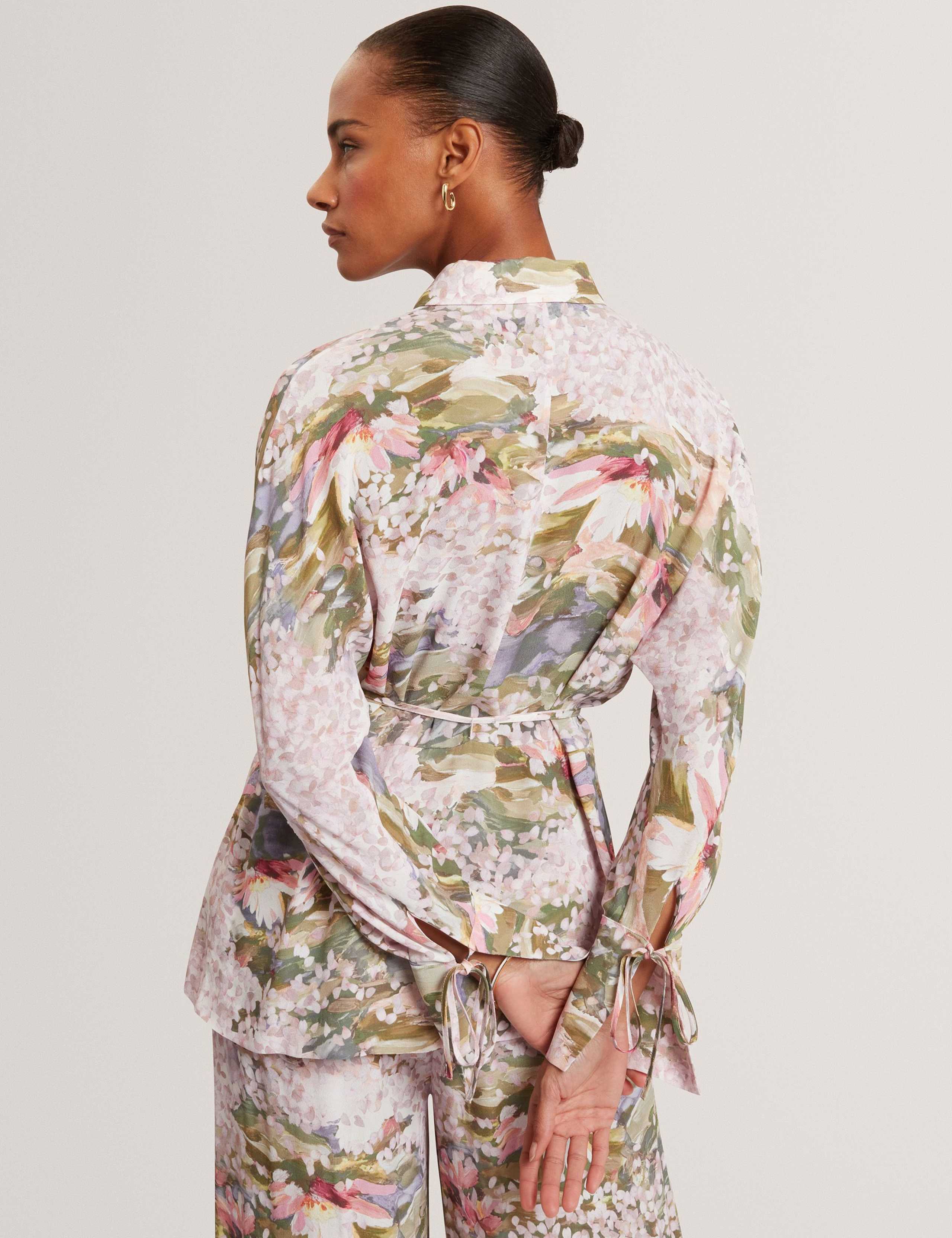 Printed Collared Tie Detail Shirt 5 of 7