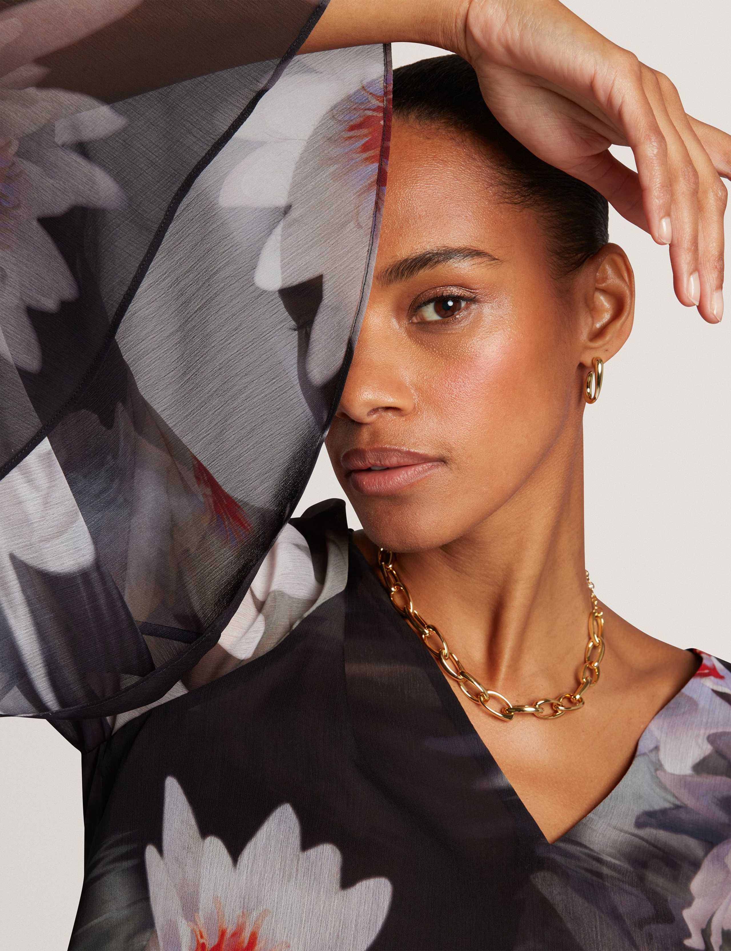 Floral V-Neck Ruffle Top 4 of 7