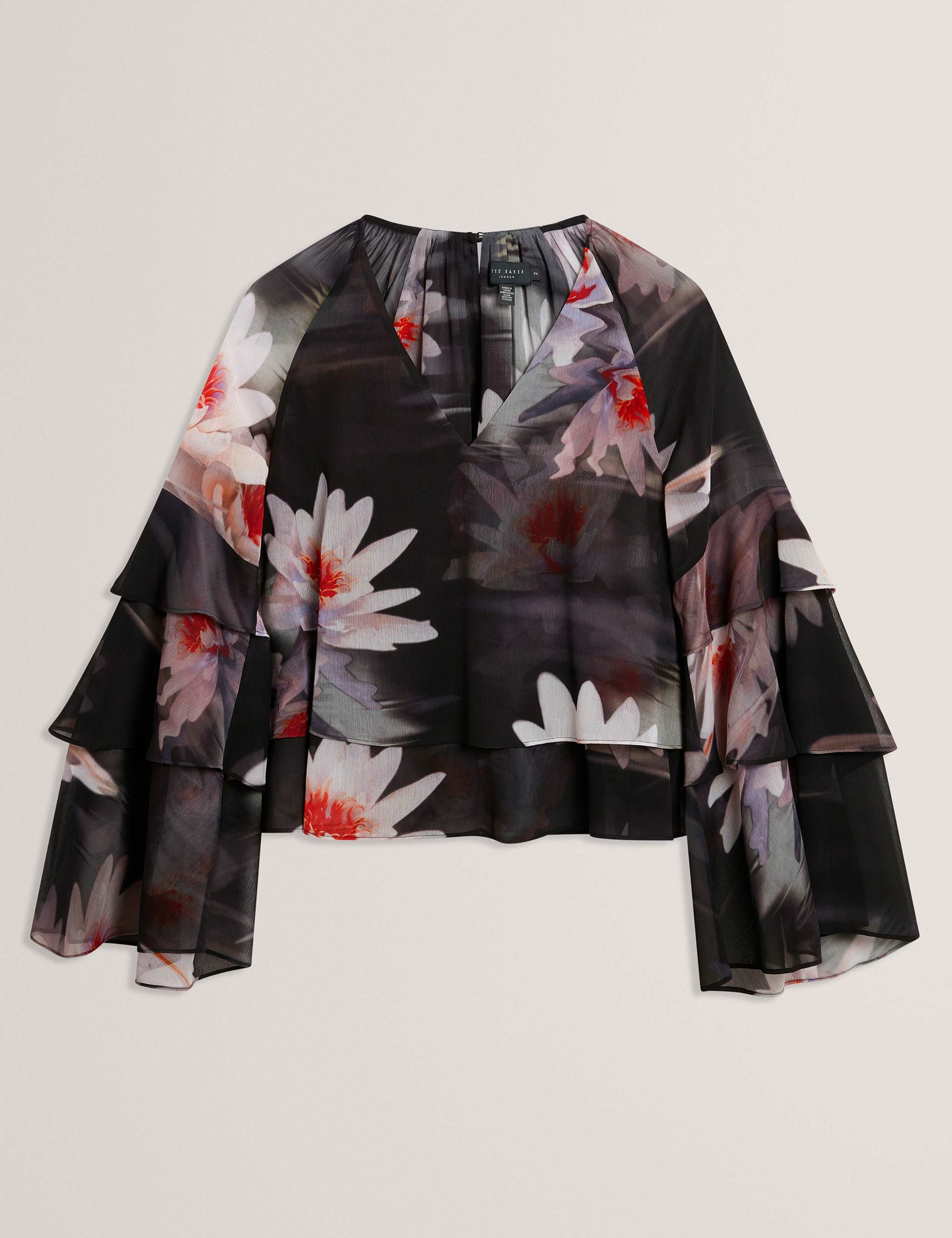 Floral V-Neck Ruffle Top 2 of 7
