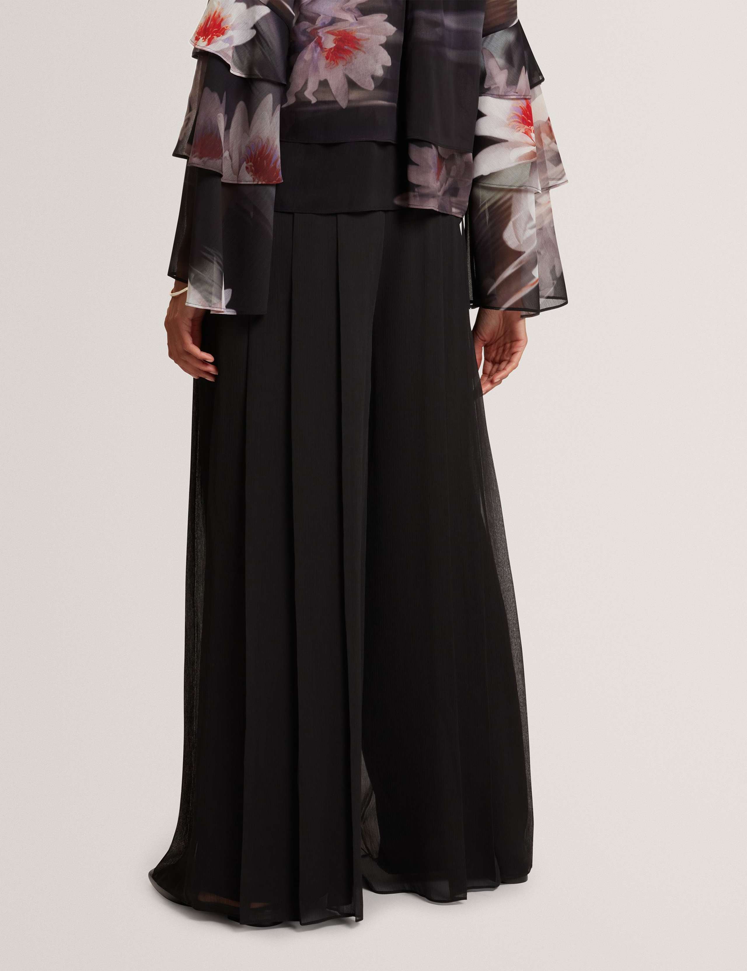 Sheer Pleated Wide Leg Trousers 4 of 6