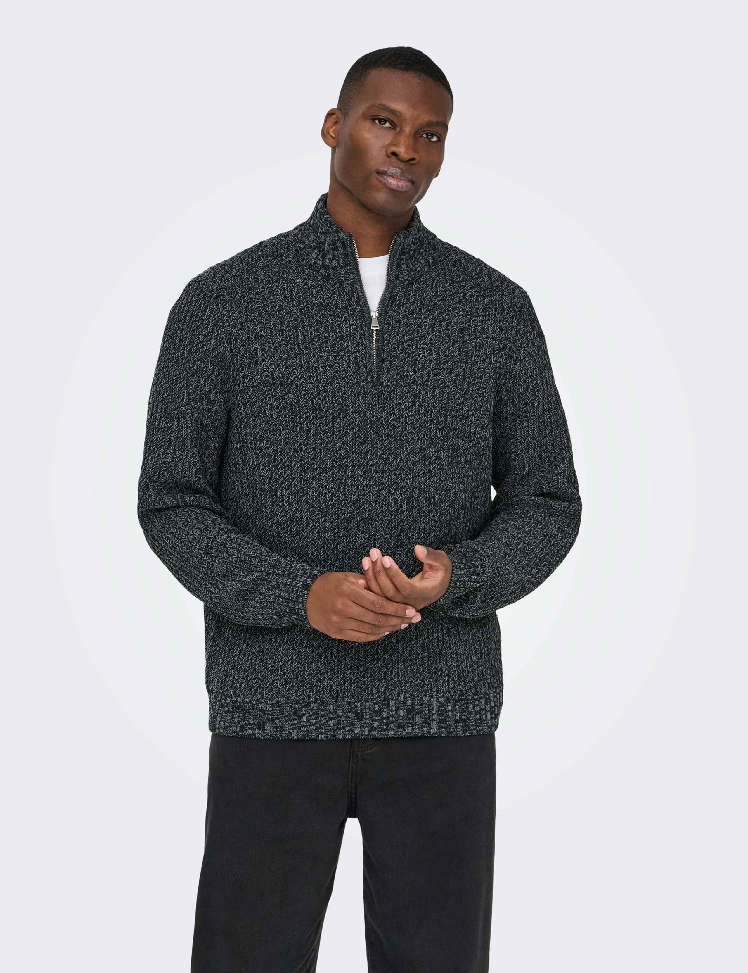 Textured Funnel Neck Half Zip Jumper 1 of 6