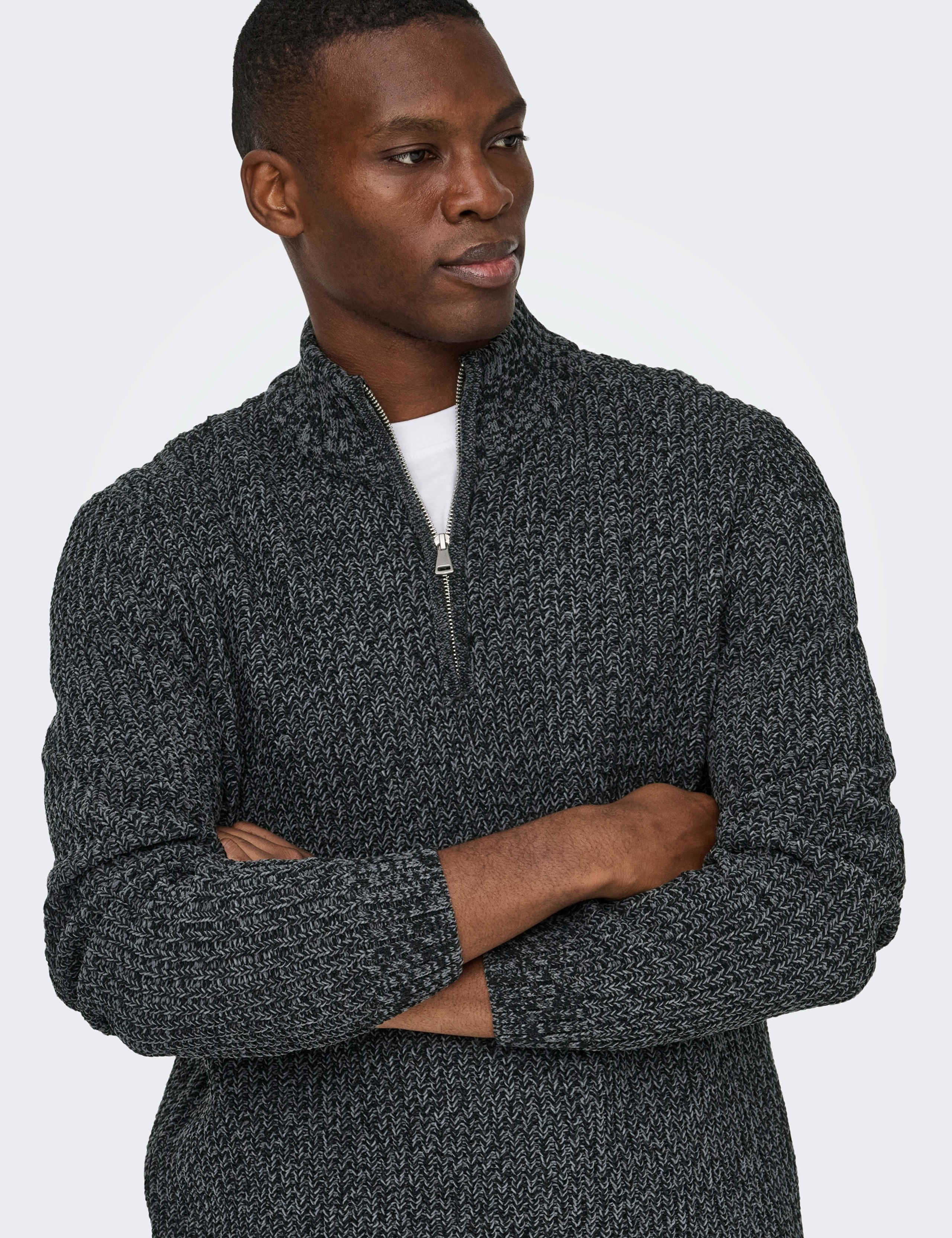 Textured Funnel Neck Half Zip Jumper 4 of 6