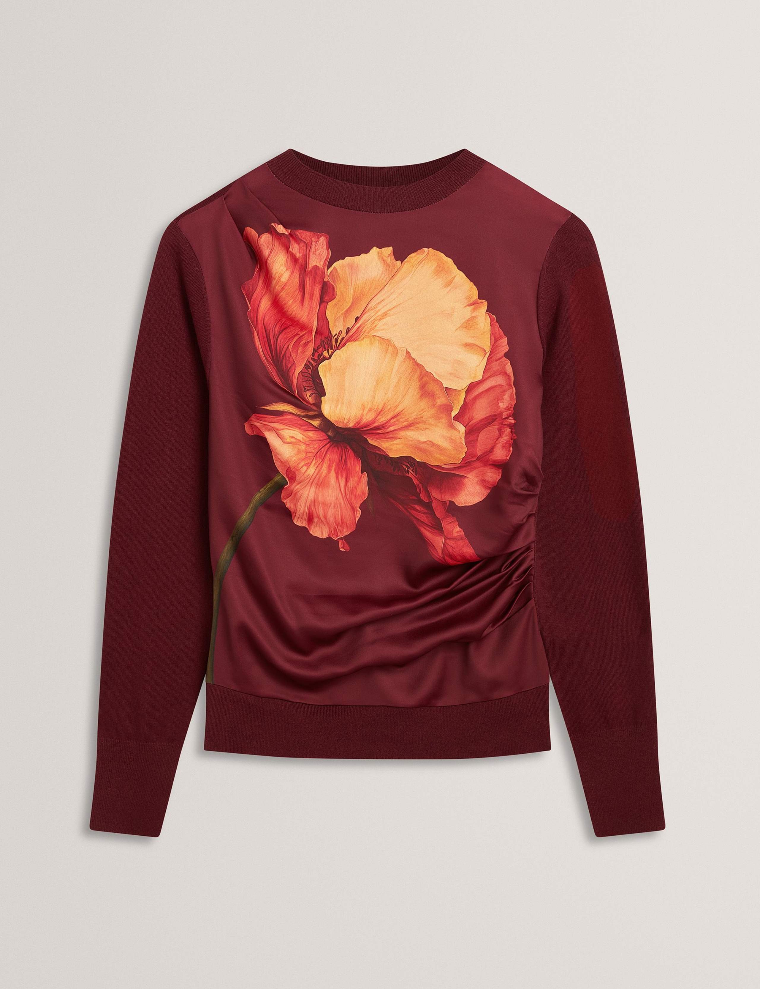 Cotton Blend Floral High Neck Jumper 2 of 7