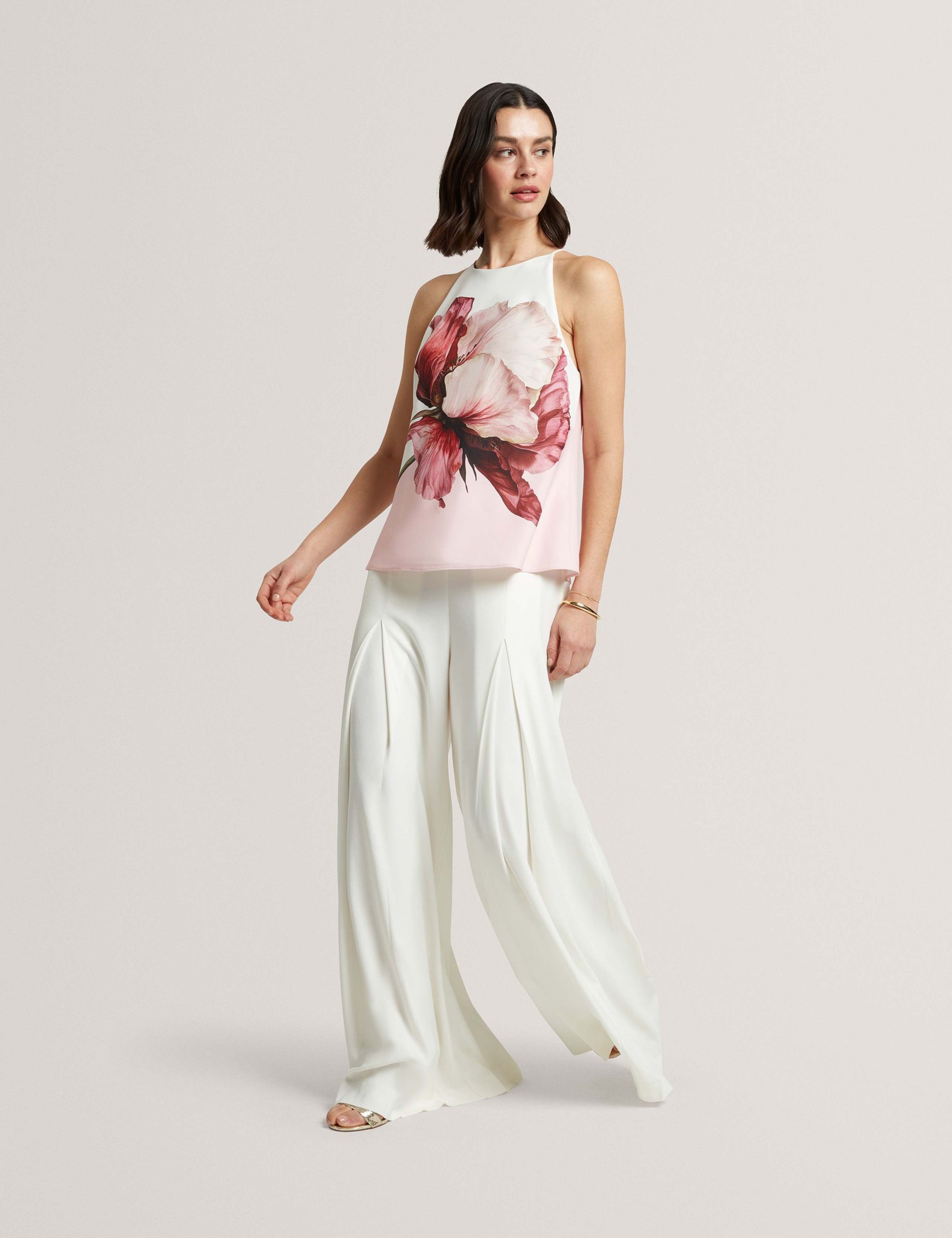 Floral Halter Neck Keyhole Top 7 of 7