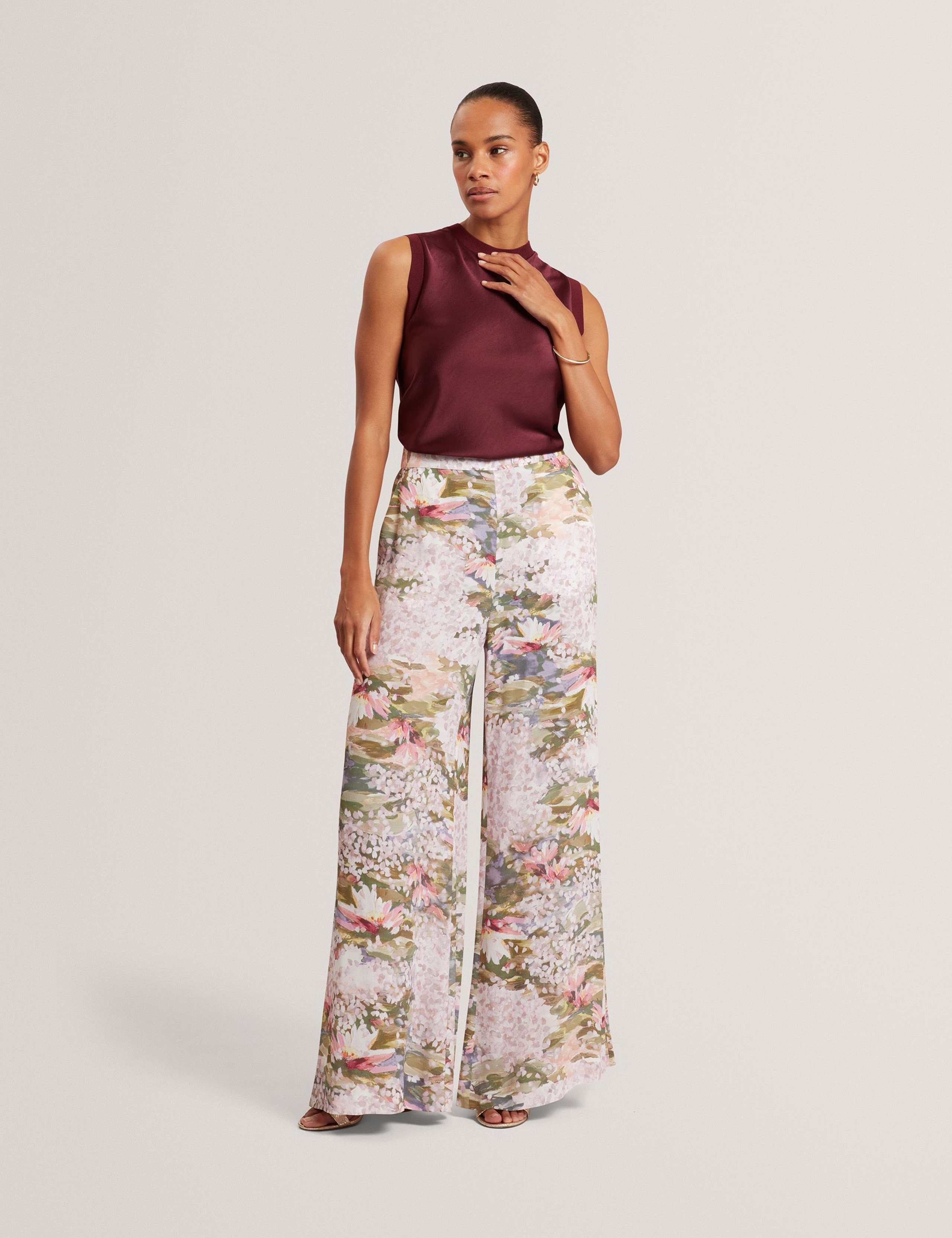 Satin Crew Neck Rib Detail Vest Top 3 of 7