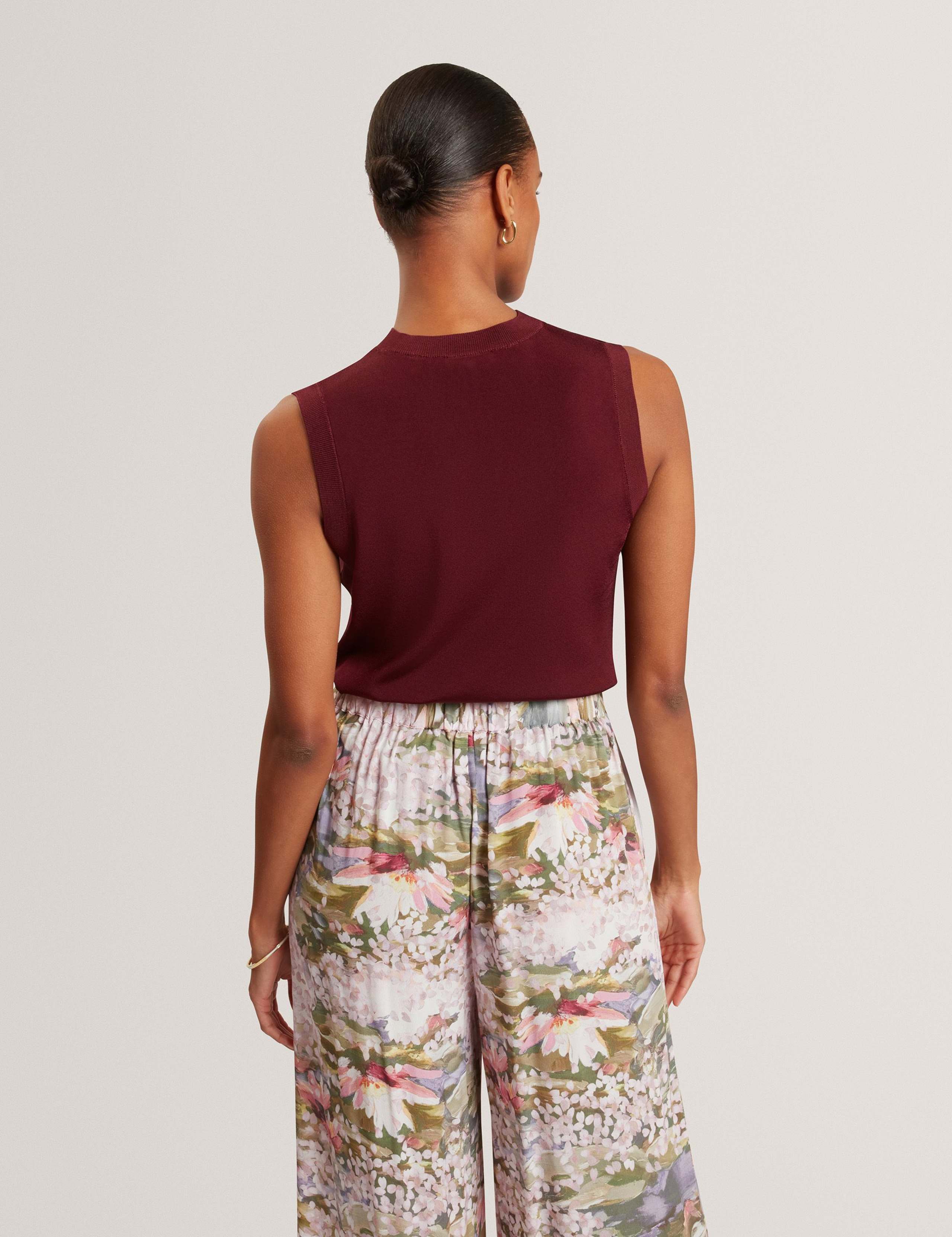 Satin Crew Neck Rib Detail Vest Top 4 of 7