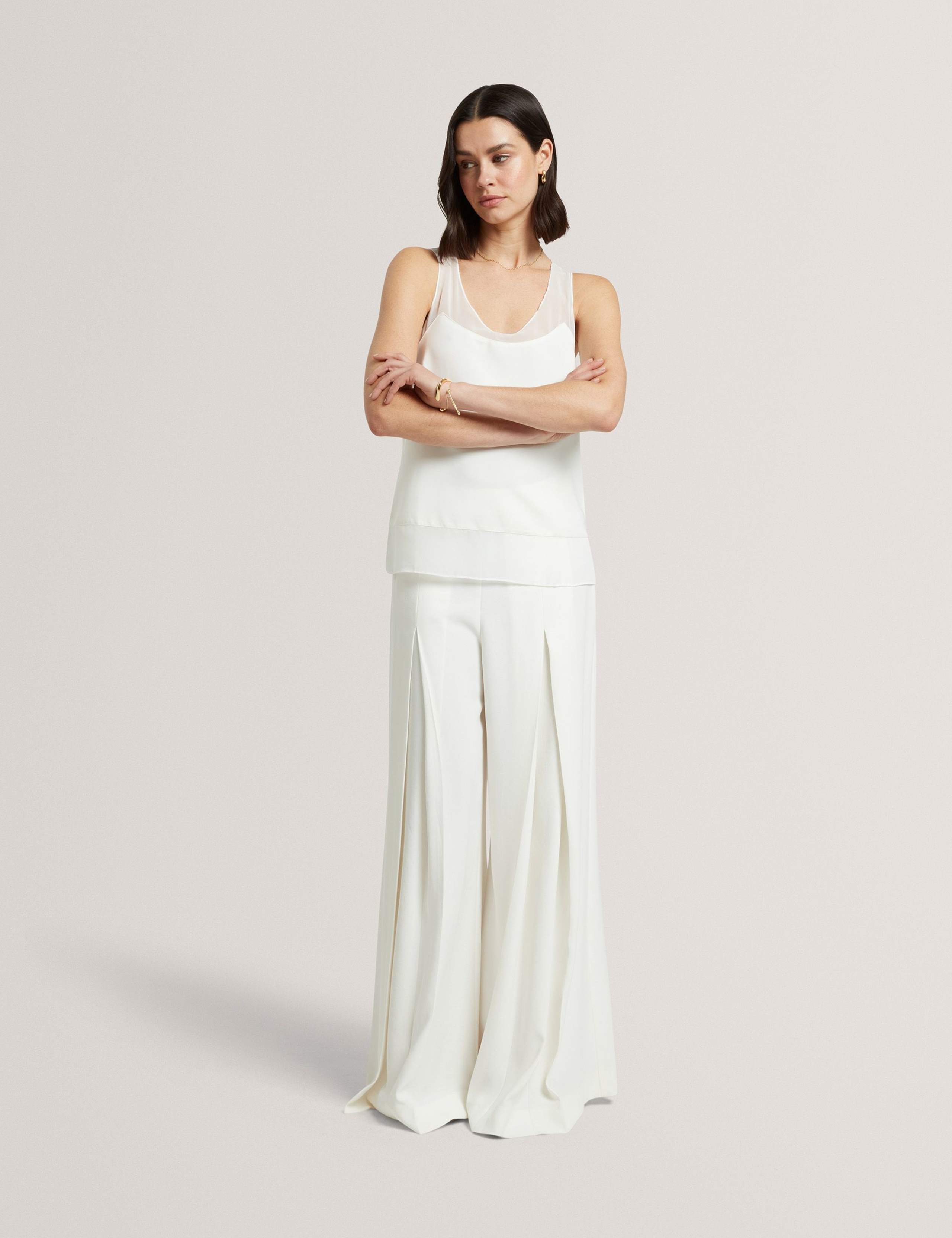 Pleat Front Wide Leg Trousers 1 of 7