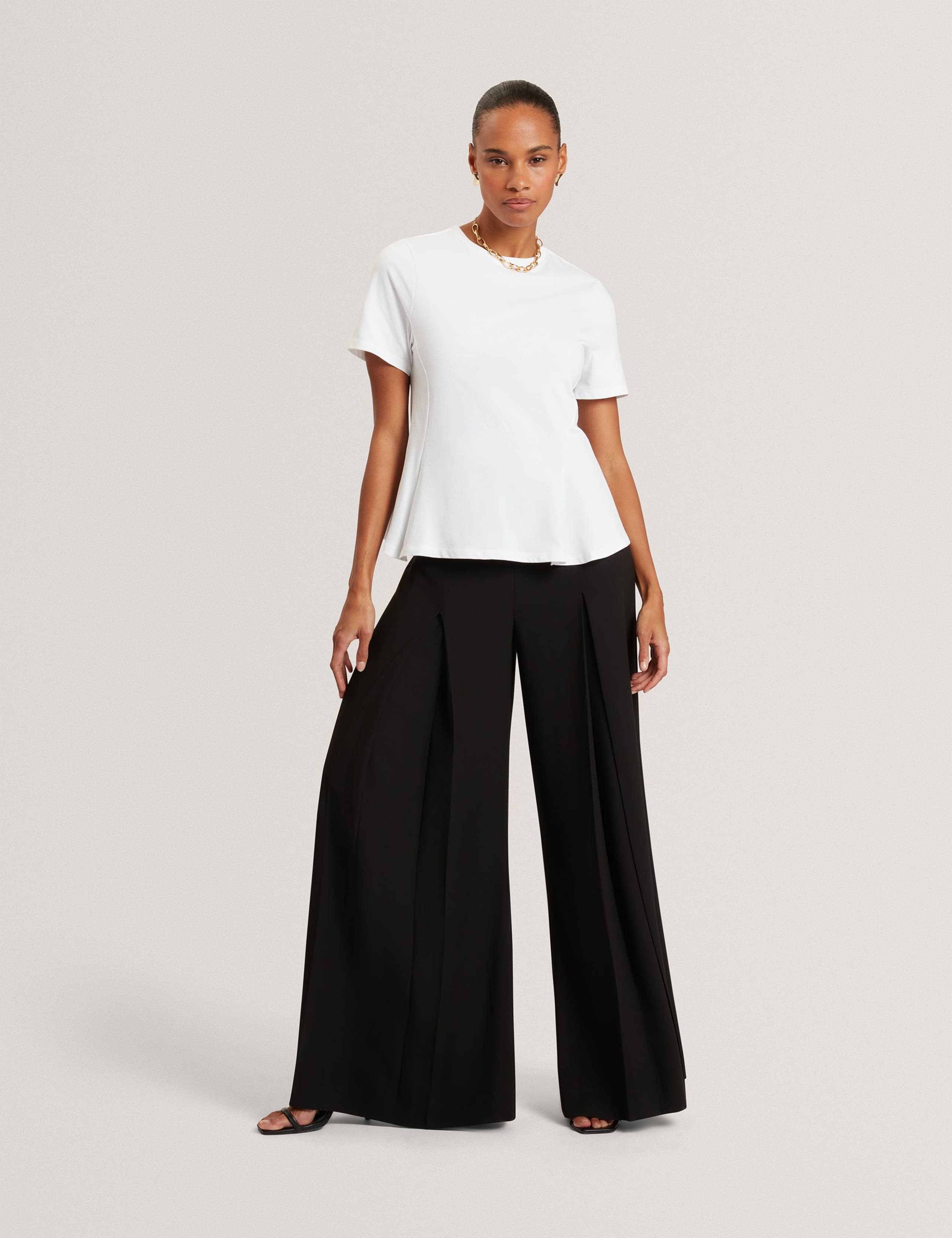 Pleat Front Wide Leg Trousers 1 of 7