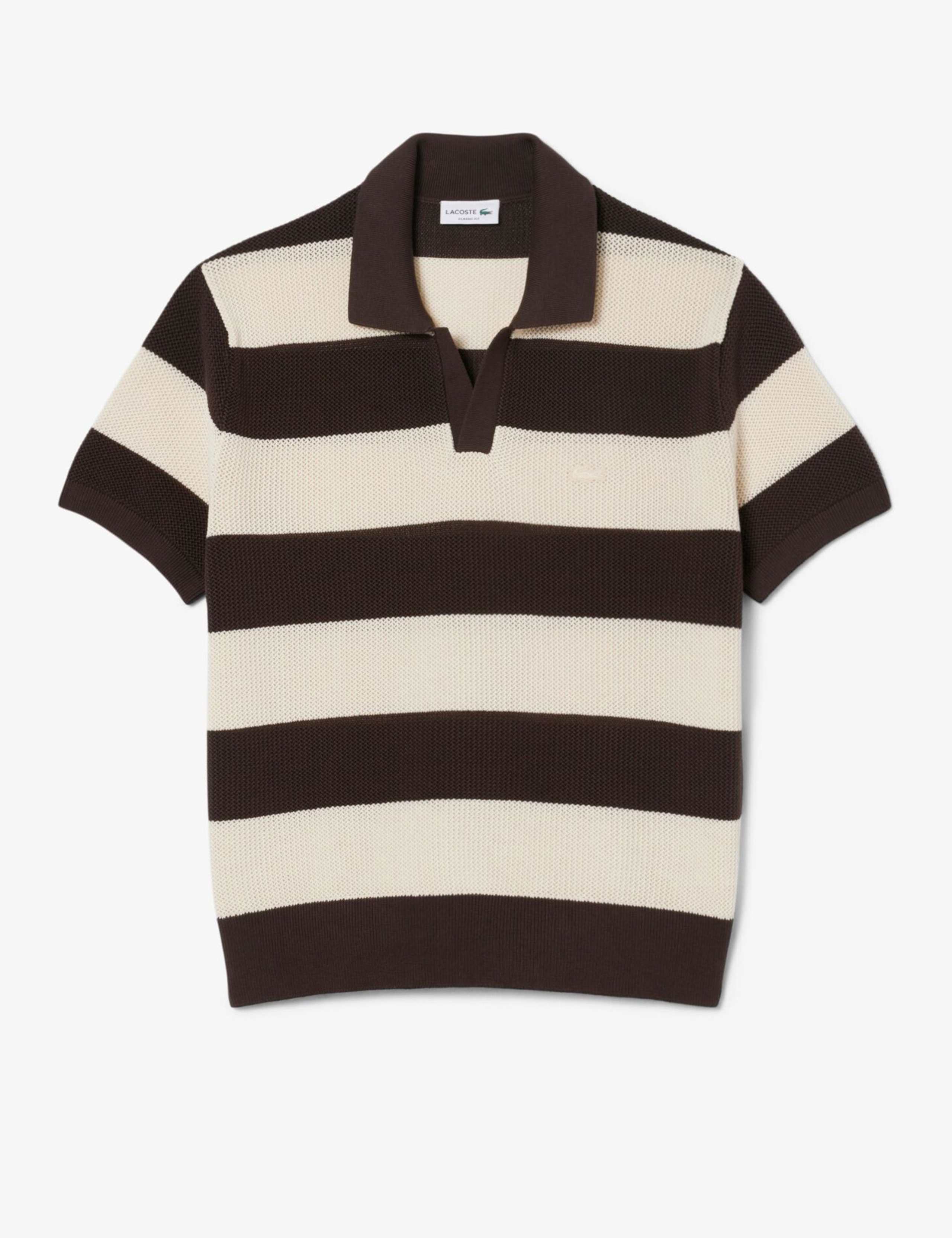 Pure Cotton Striped Knitted Polo Shirt 1 of 3