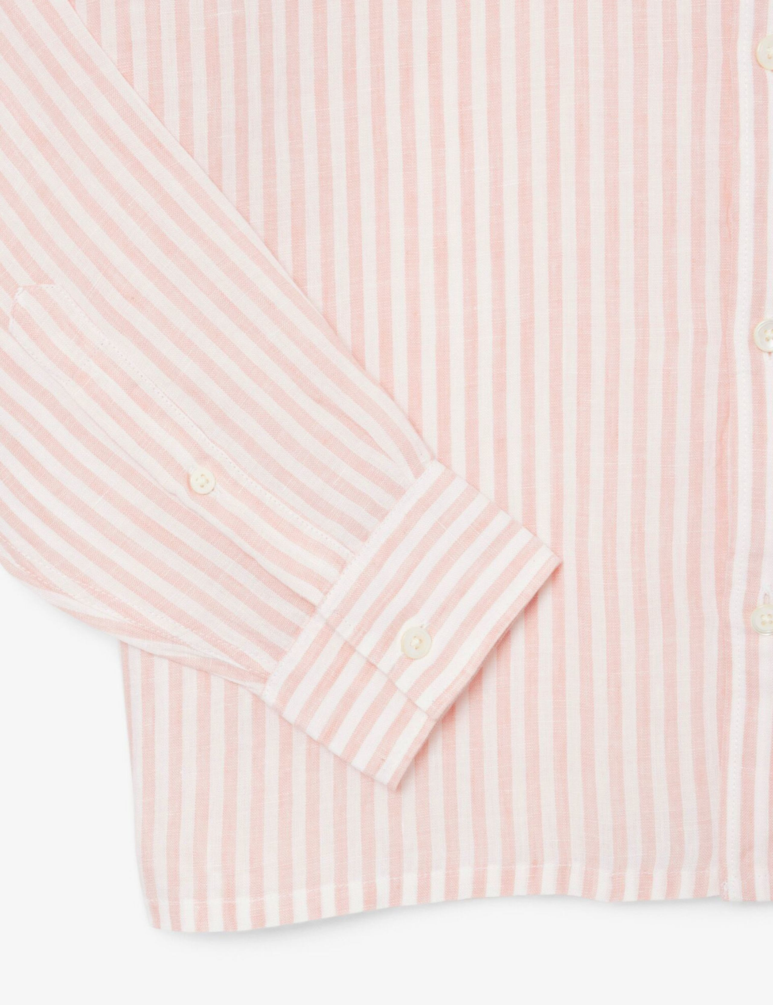Regular Fit Pure Linen Striped Shirt 3 of 4