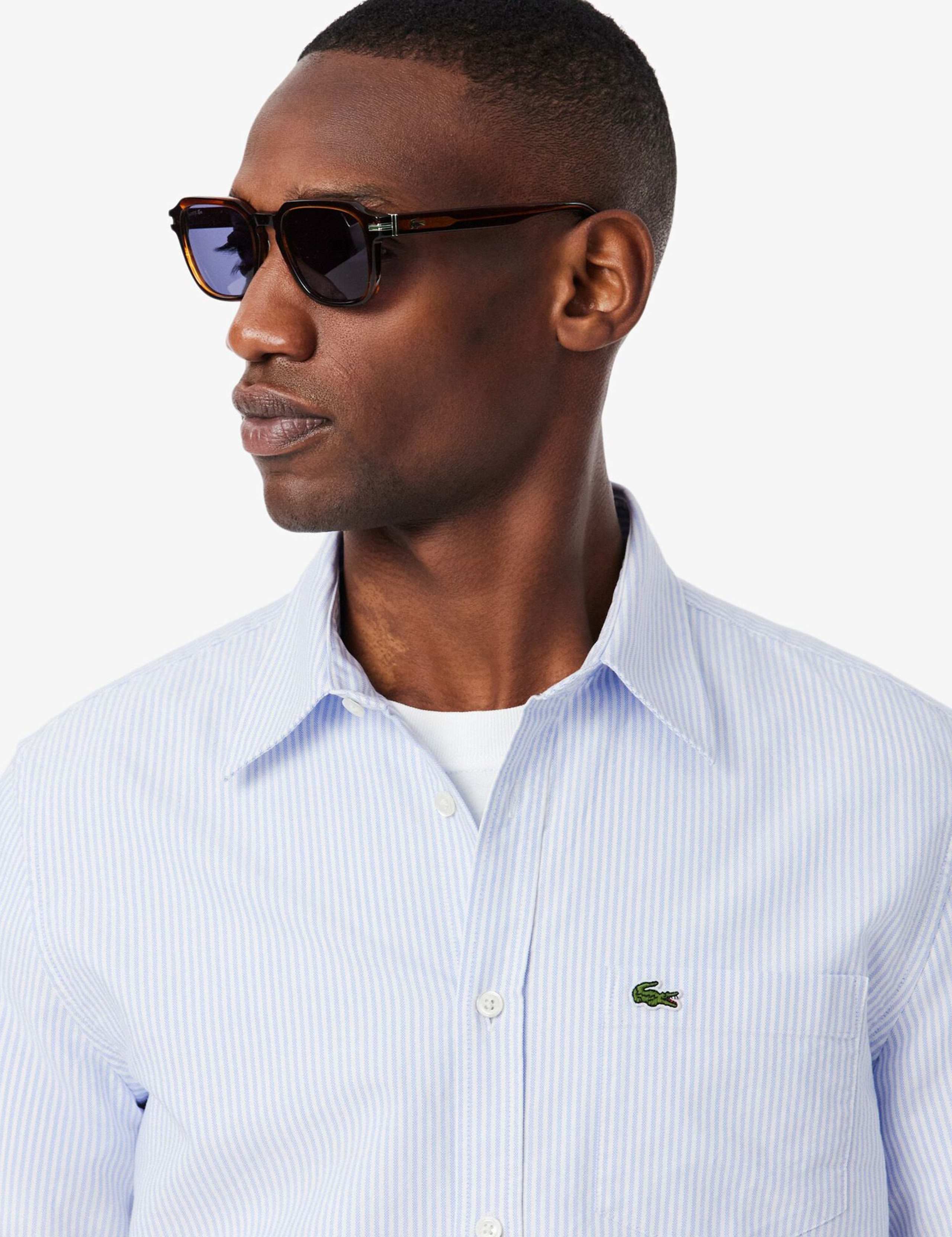 Regular Fit Striped Short Sleeve Oxford Shirt 3 of 6