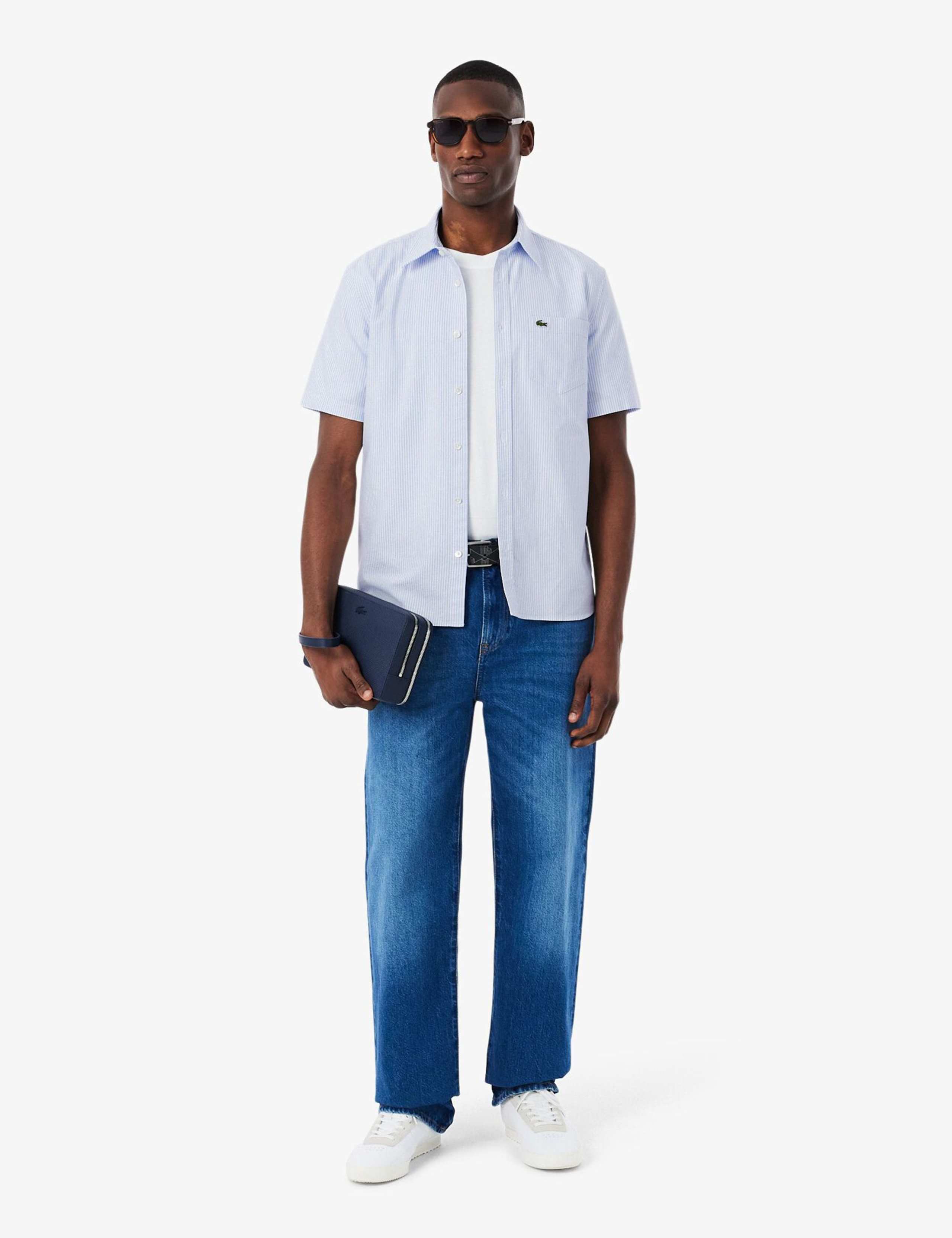 Regular Fit Striped Short Sleeve Oxford Shirt 6 of 6